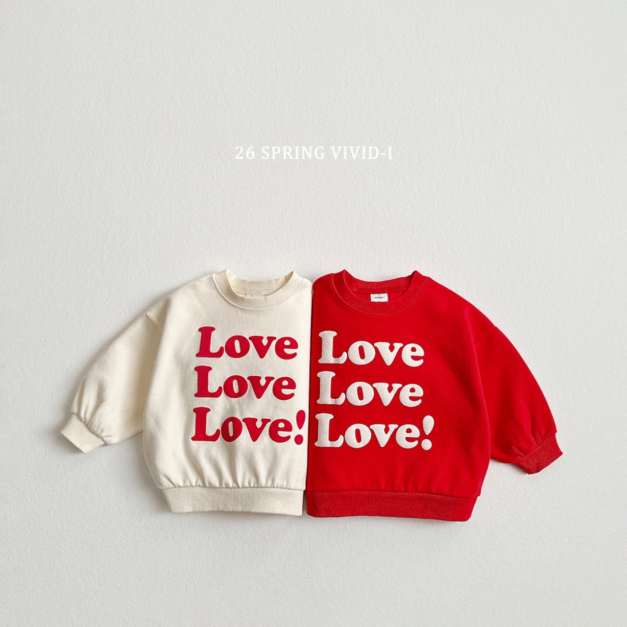 🌸預訂 韓國直送🌸🇰🇷VIVIDI兩色立體Love印花寬鬆衛衣