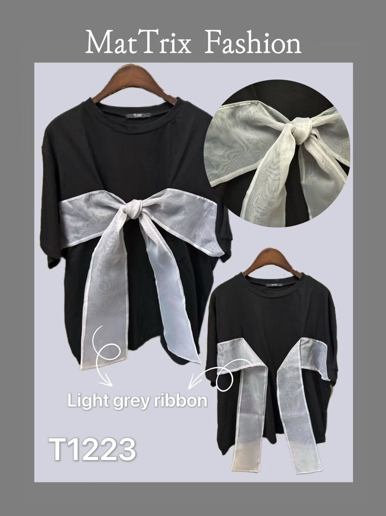 T1223 大紗蝴蝶結Tee 原價$259
