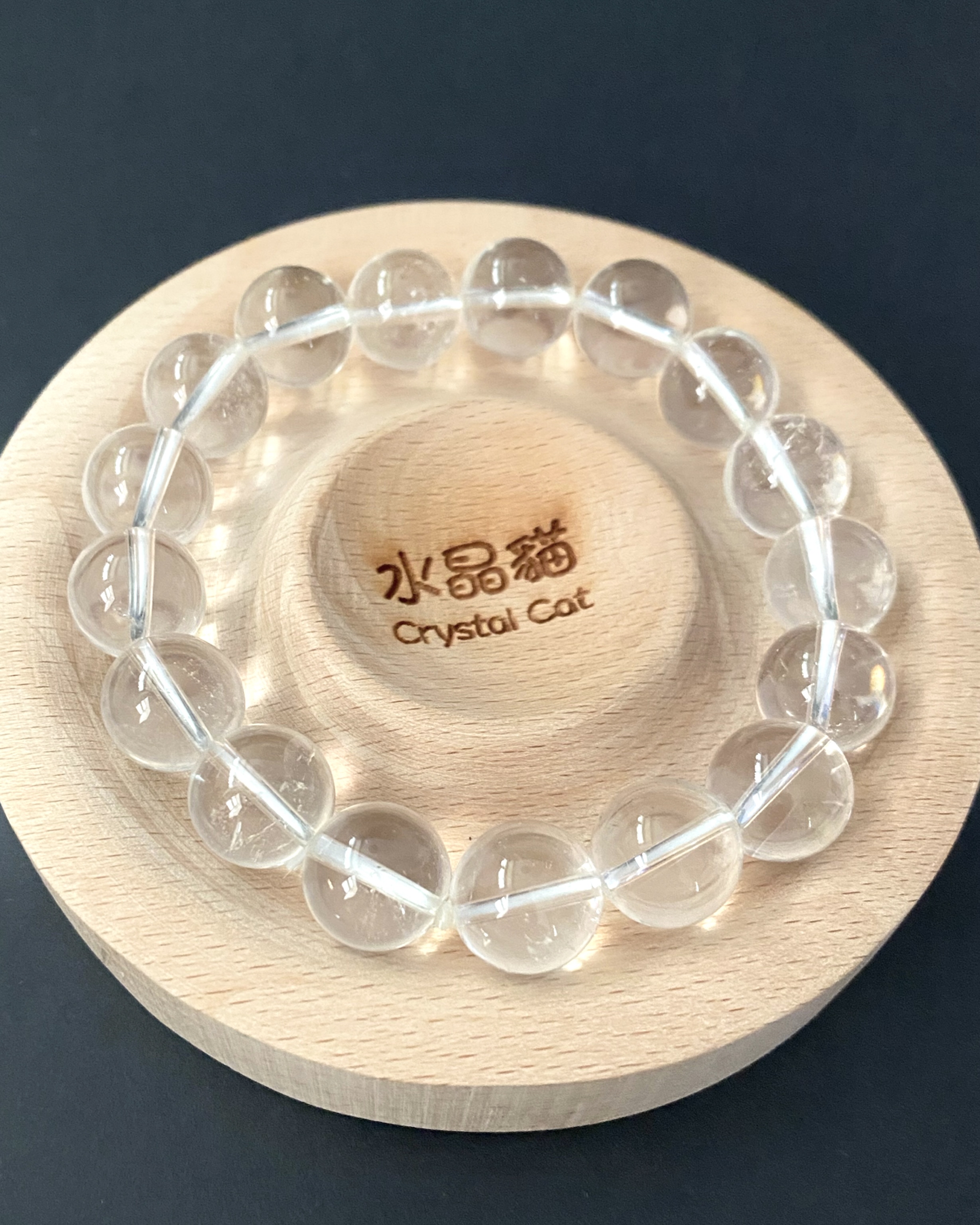 天然白水晶手鏈 12mm