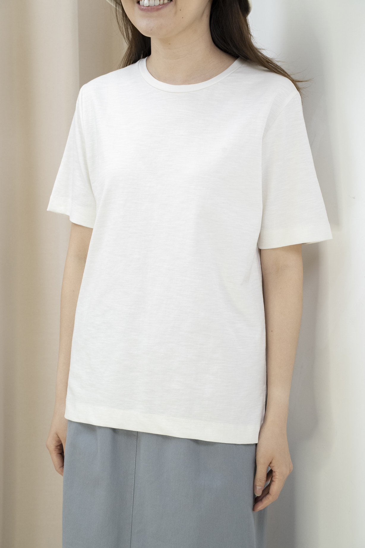 高質布紋理Top（白色）