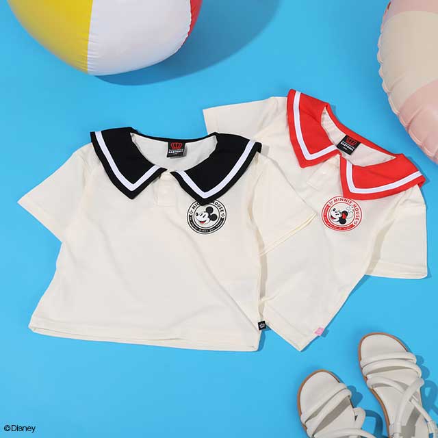 🆕【⭐訂購⭐】🌀 🇯🇵 日本直送 #Disney  #Mickey / #Minnie 海洋主題 水手領 短袖Tee🌀 [ELEA-0189][260531]
