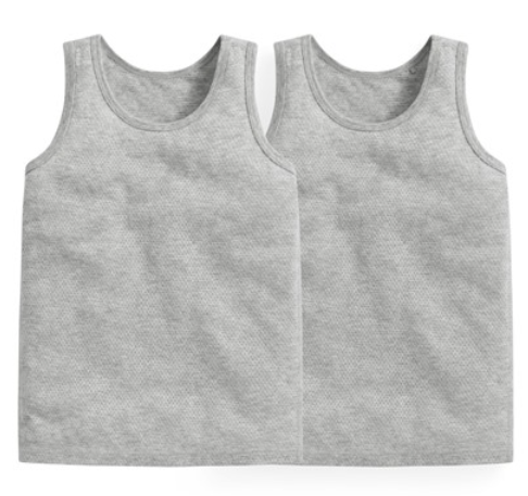 純棉網眼素色背心(2入)-童