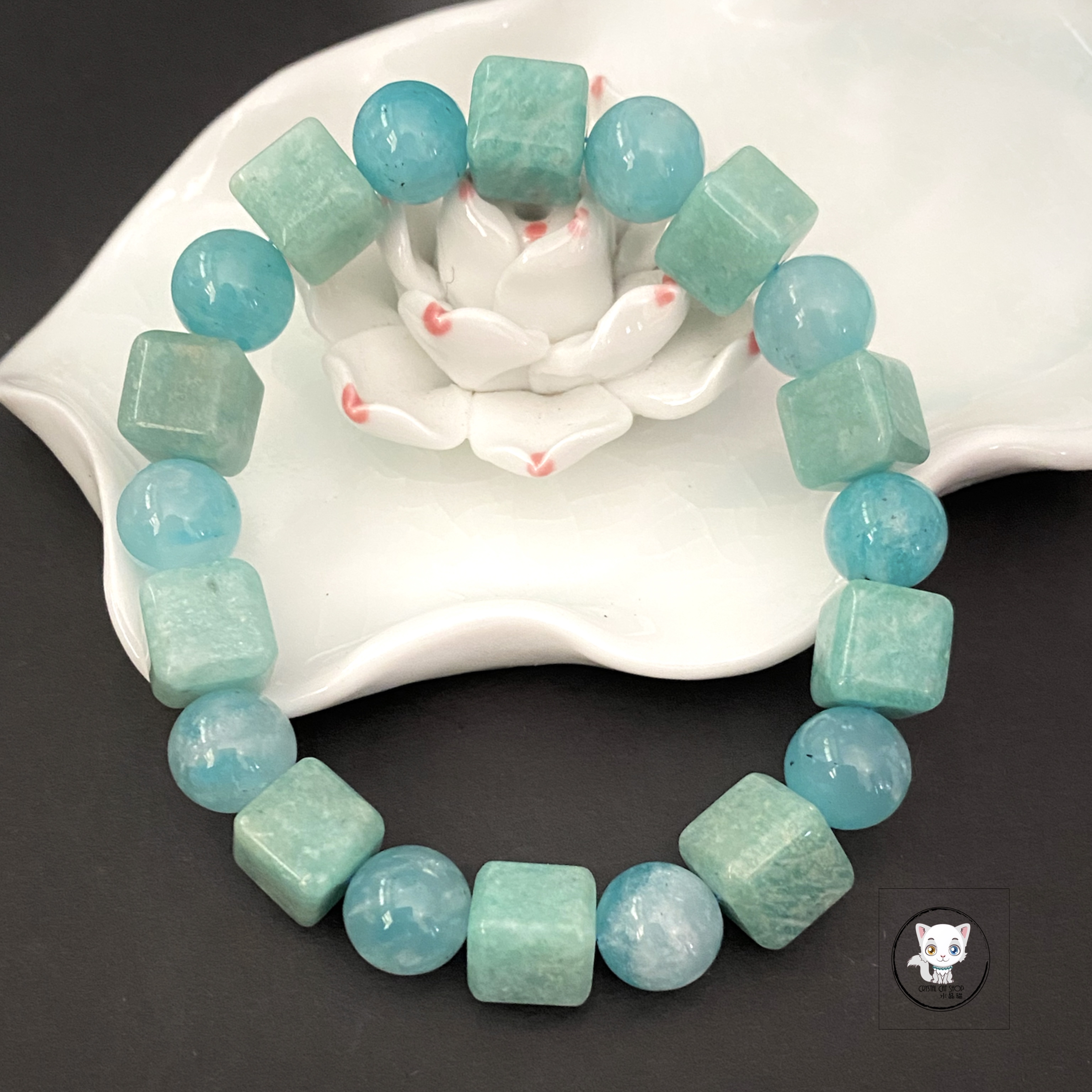 天然老礦天河石方糖手鏈 10mm