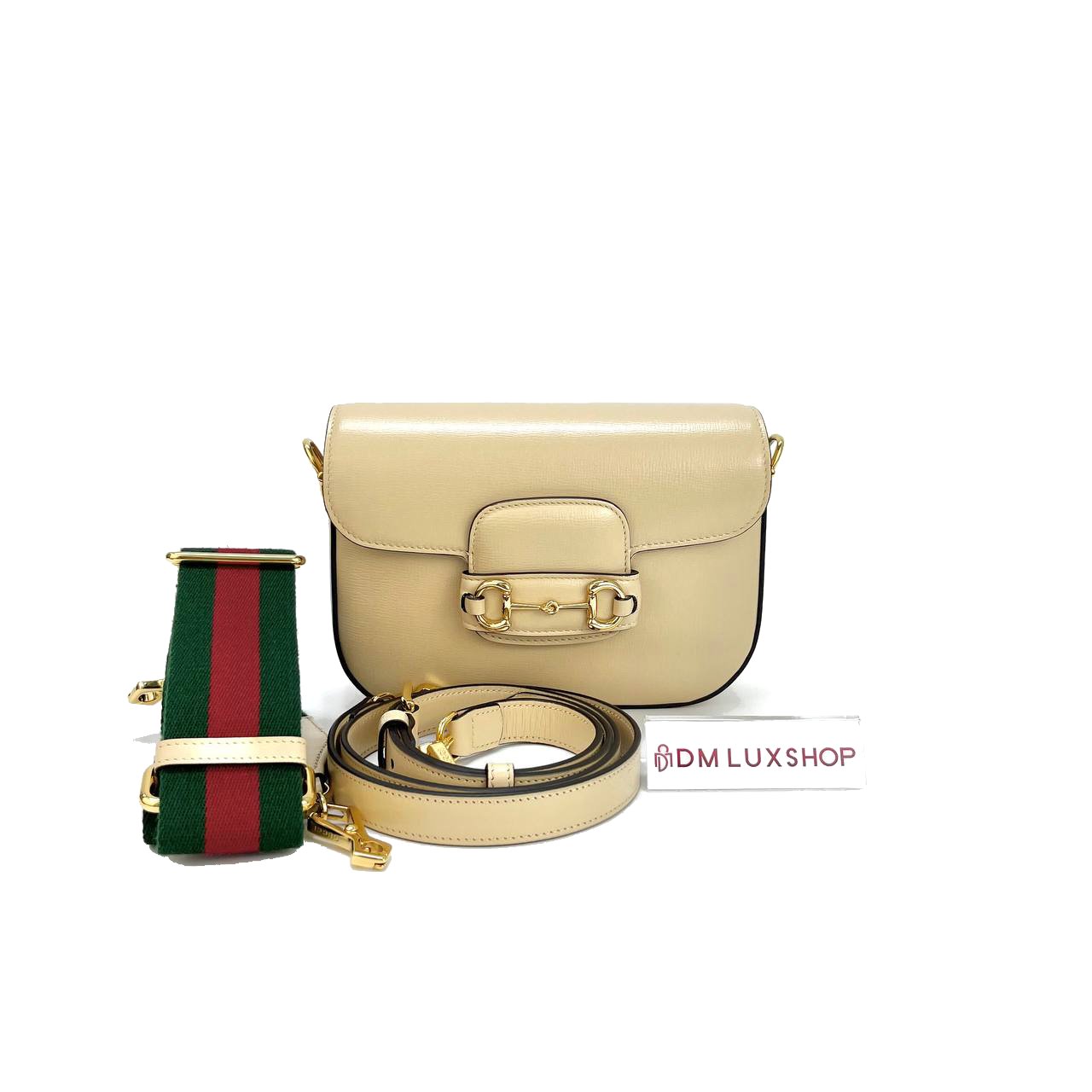 Gucci Beige Horsebit 1955 Small GHW