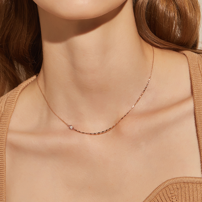 DIDIER DUBOT La DD 玫瑰金頸鏈 (JDDNRYF09ZC)