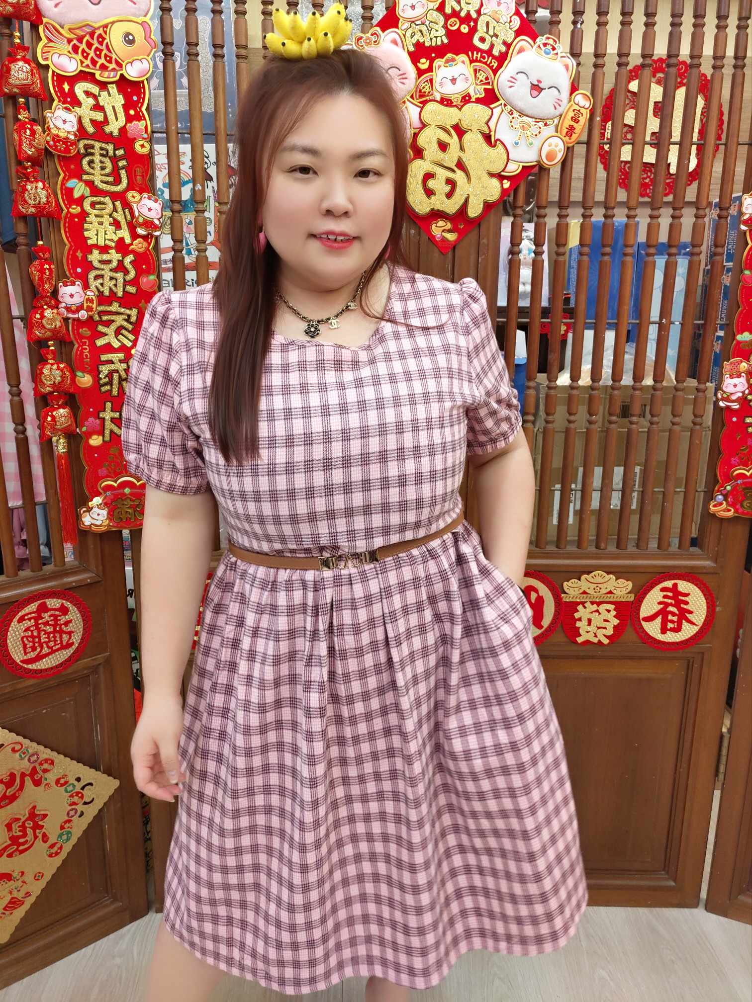 OTE11 BE#06-502444 田园风格子连衣裙