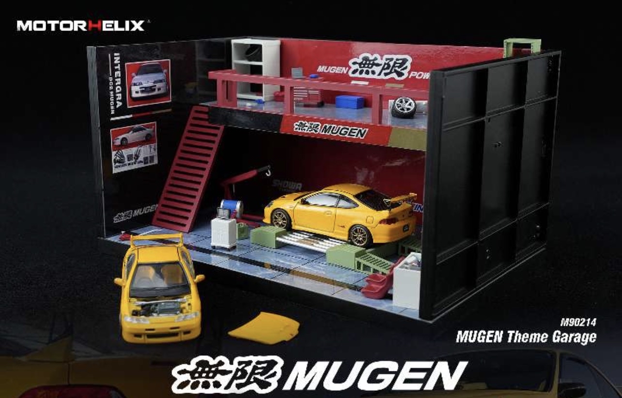 （預訂 Pre Order) MOTORHELIX  (M90214) MUGEN Theme Garage (不包括1/64 合金車）