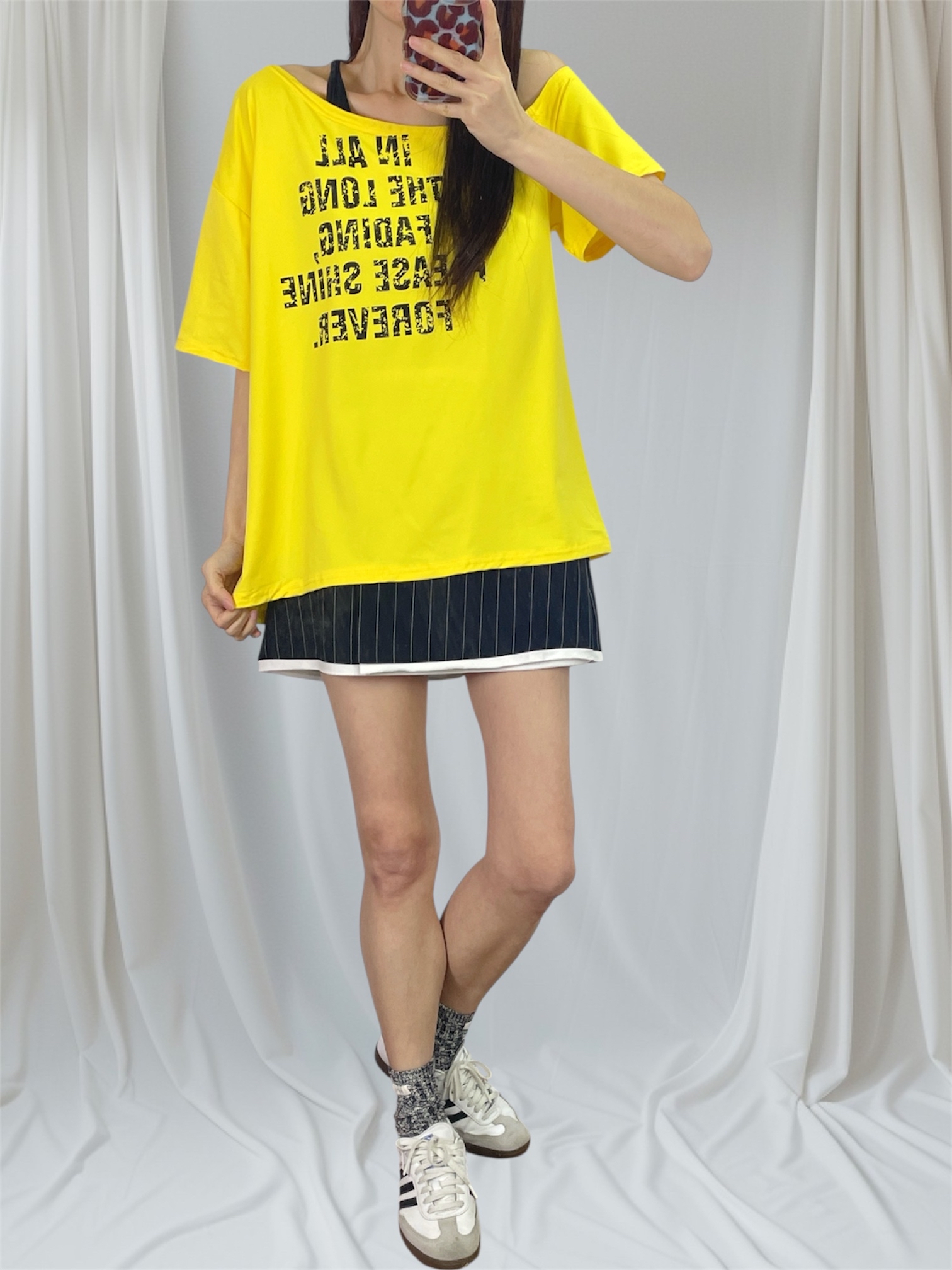 K5556 棉料印字斜膊tee