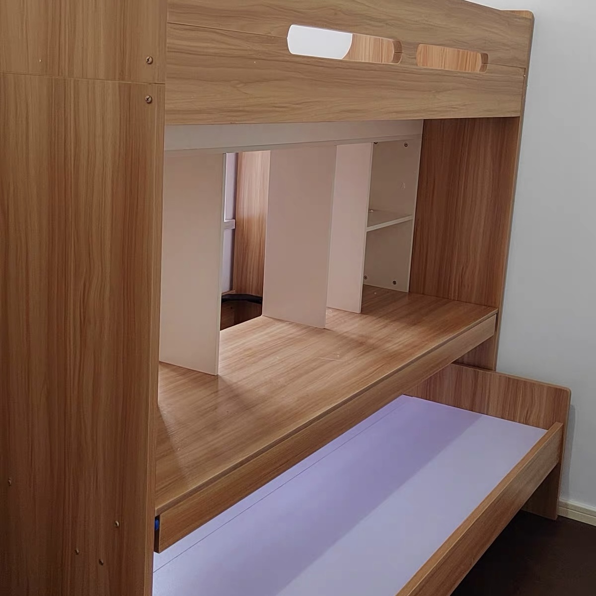 上格床連書枱 兒童碌架床 細單位雙層子母床 抽拉拖床高低床 bed
