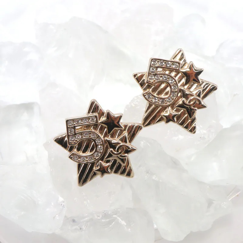 Chanel No.5 Coco Mark Star Motif Piercing Earrings