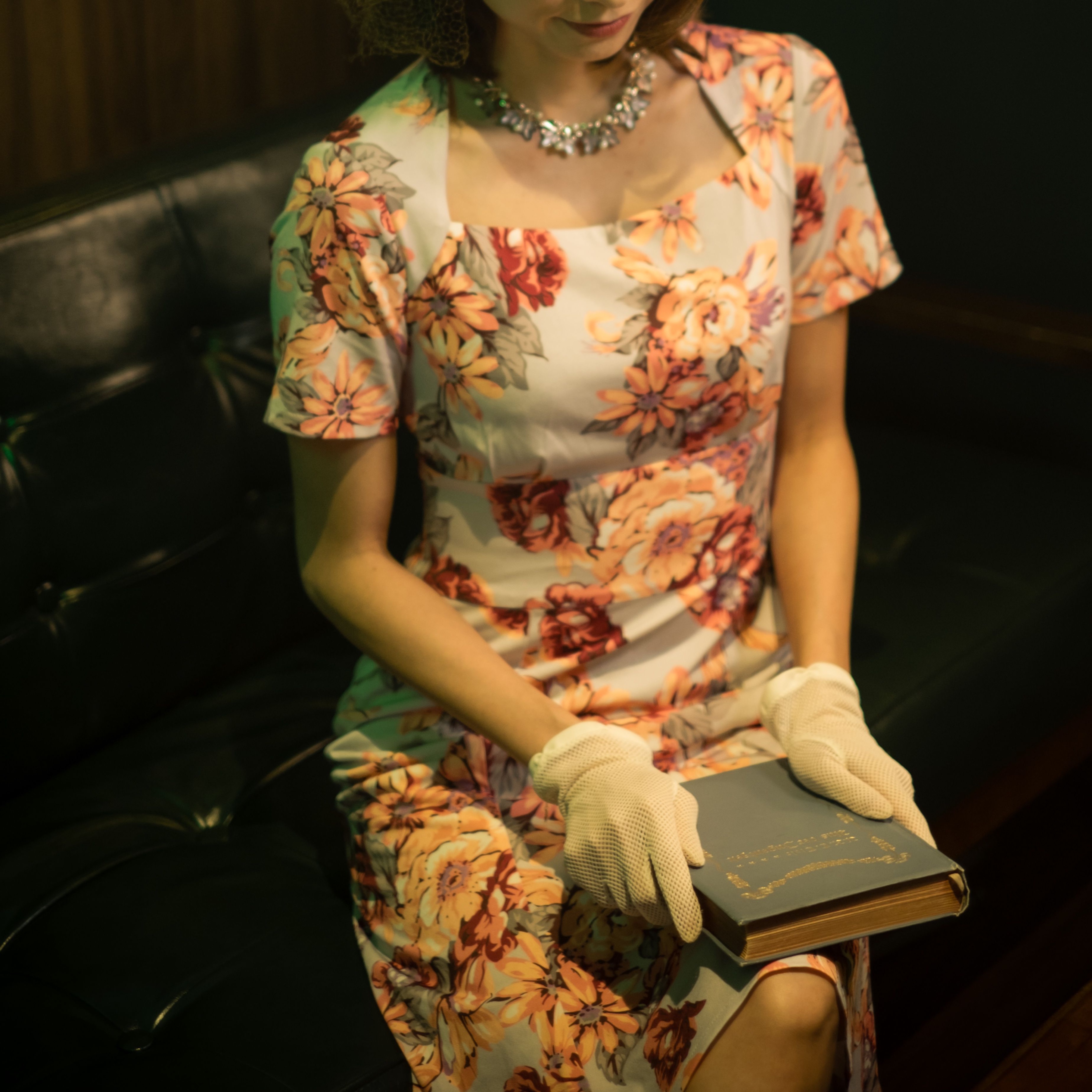 (Ready-Made) 1940s Vogue Couturier Floral Day Dress (FM147)