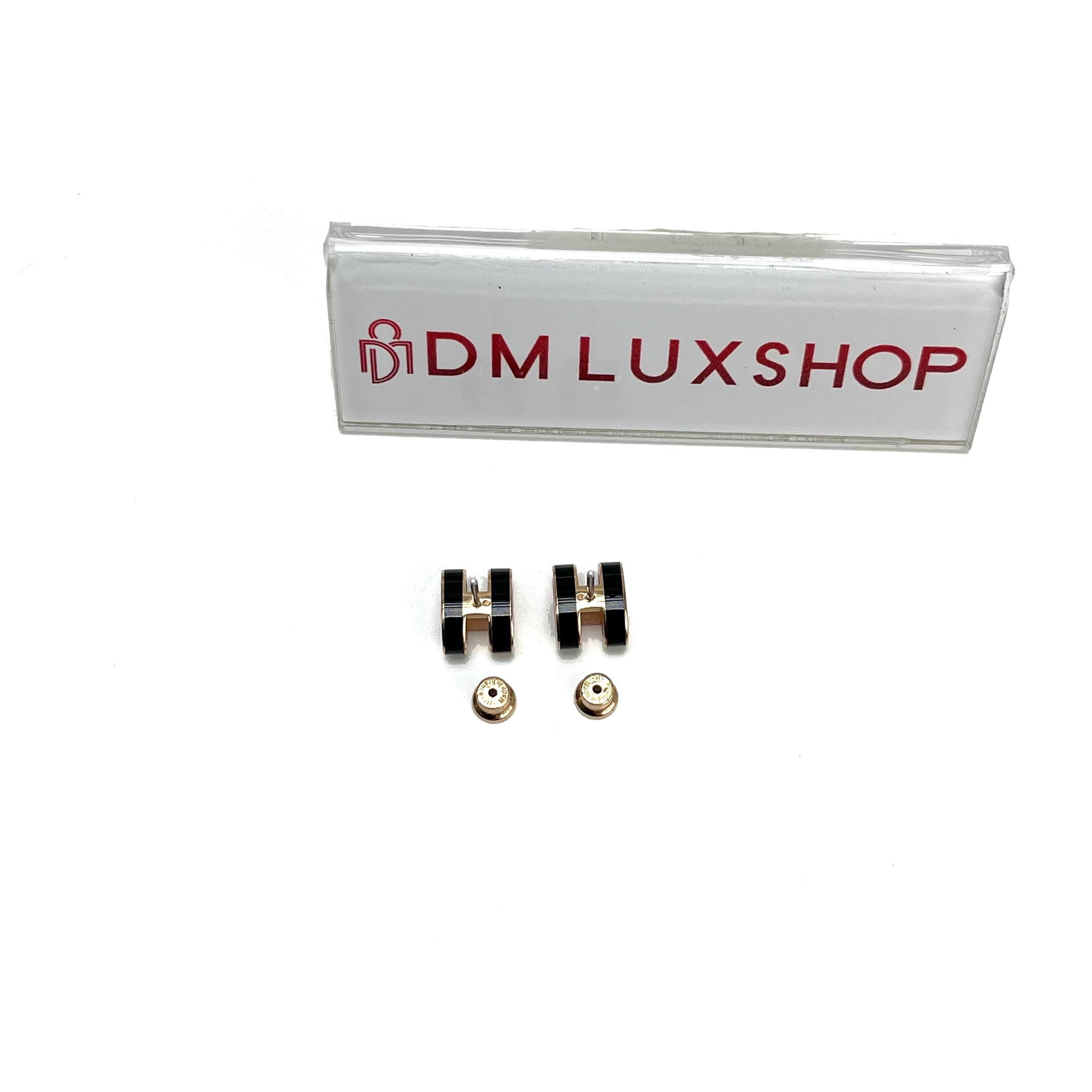 Hermes Pop H Earrings Black RGHW