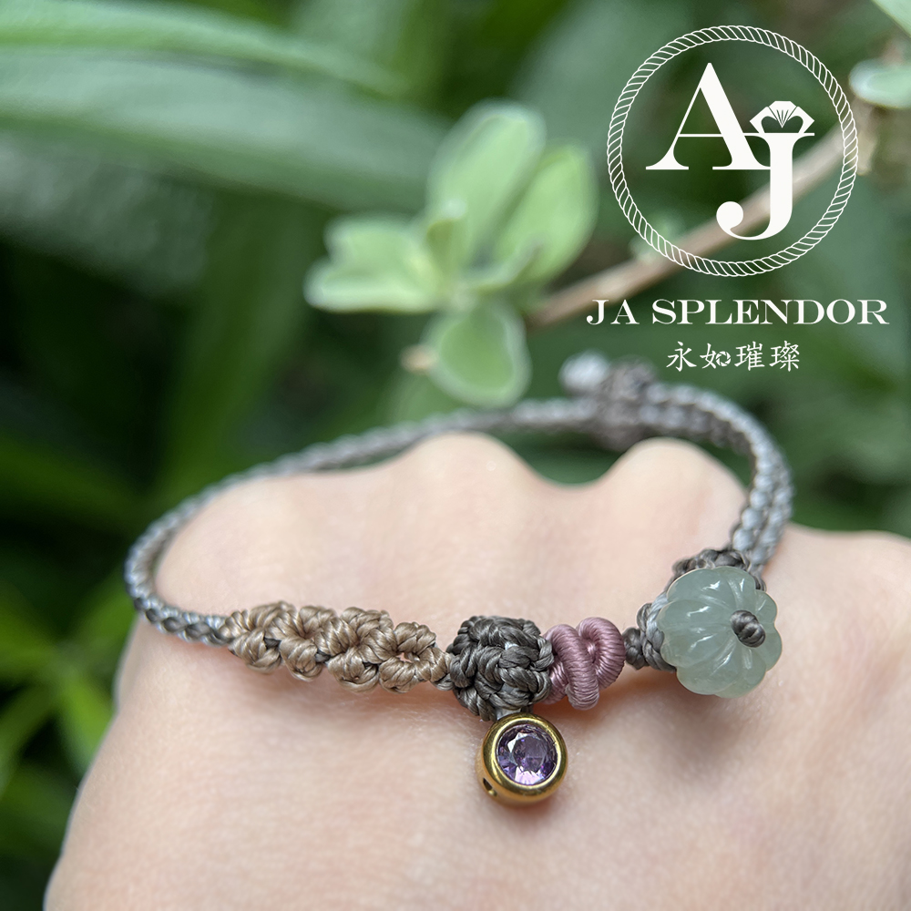 FBG26-H02 天然翡翠A玉 冰種花開手繩（私人訂制）