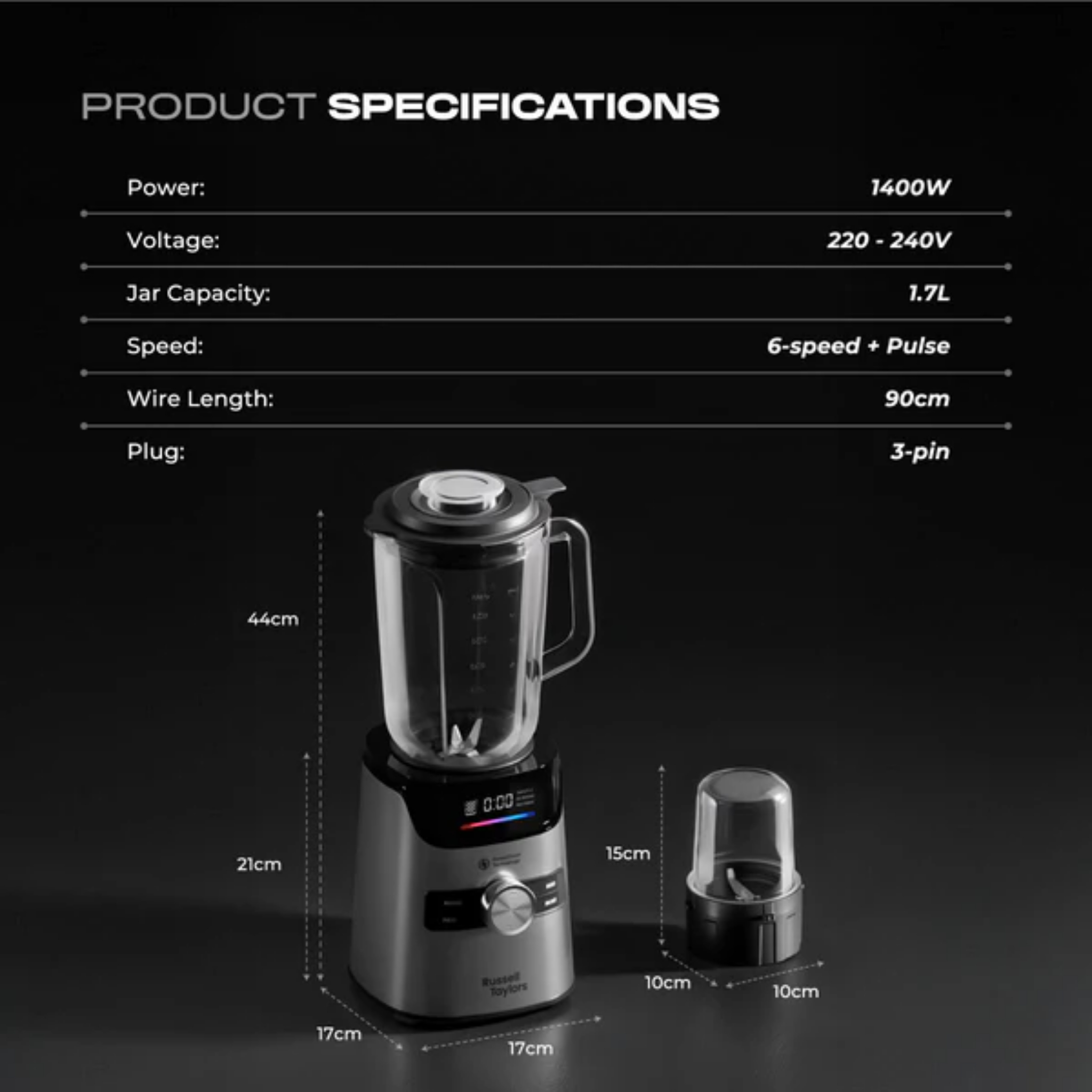 Russell Taylors 1400W Power Blender (TB10)