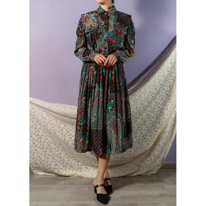 Plus Size - C.a. 1990s Leslie Fay Paisley Pattern ShirtDress (BG050)