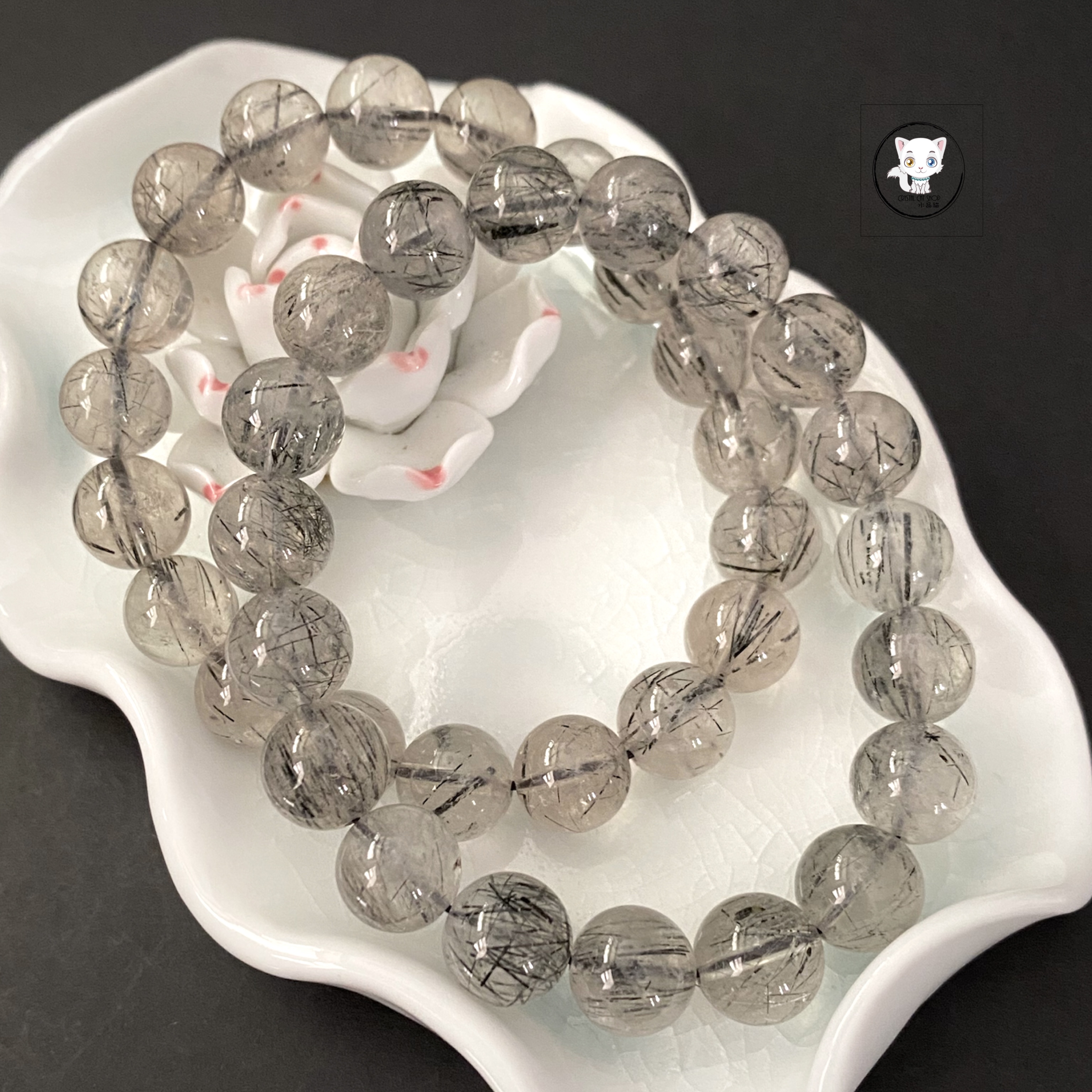 巴西黑髮晶手鏈 10mm