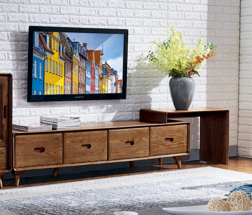 實木伸縮電視櫃 65