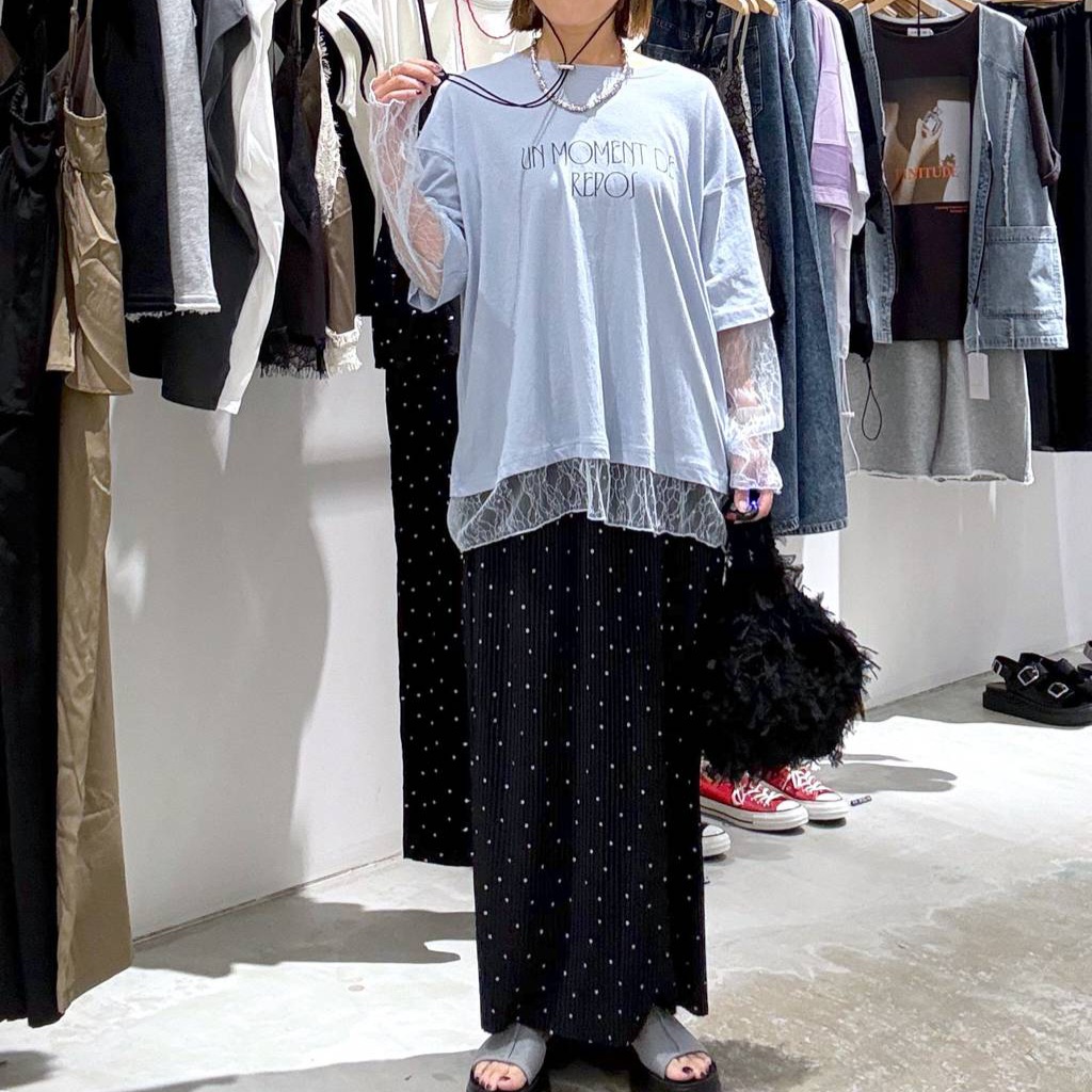 【✨️日本🇯🇵 pre-order 薄紗lace tee✨️】 【共4色 | Free Size | 粉藍/米白/深灰/黑色】【註：深灰 | 日本6月下旬出貨】