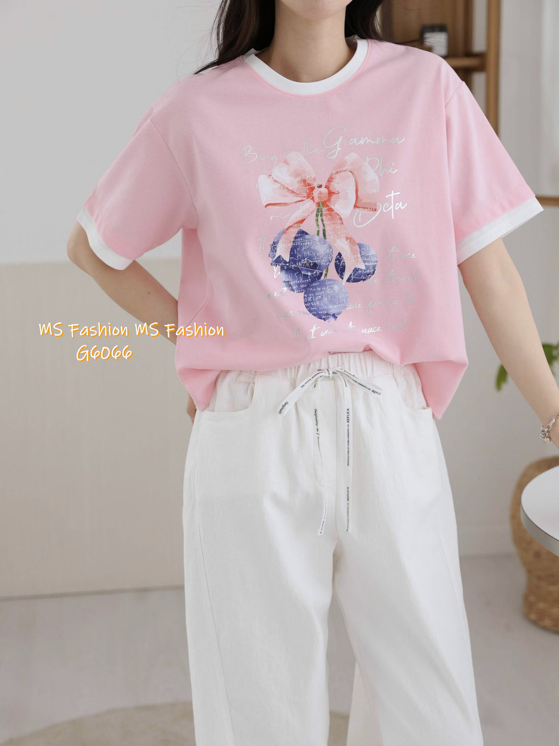 G6066 韓國🇰🇷花花字母print top
