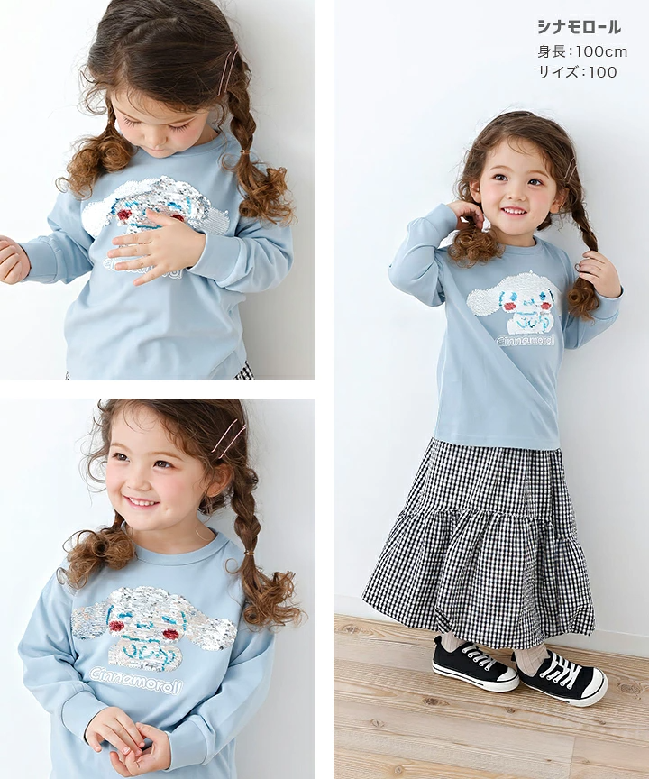 【⭐訂購⭐】🇯🇵日本直送 🌀#Sanrio 閃閃珠片長袖 tee [5款選]🌀[PLIA-0123] [261011]