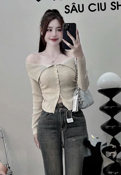 羅紋針織開襟衫  * 翻領針織衫