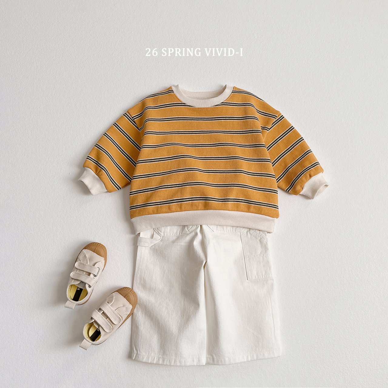 🌸預訂 韓國直送🌸🇰🇷VIVIDI三色日常拼色條紋寬鬆衛衣