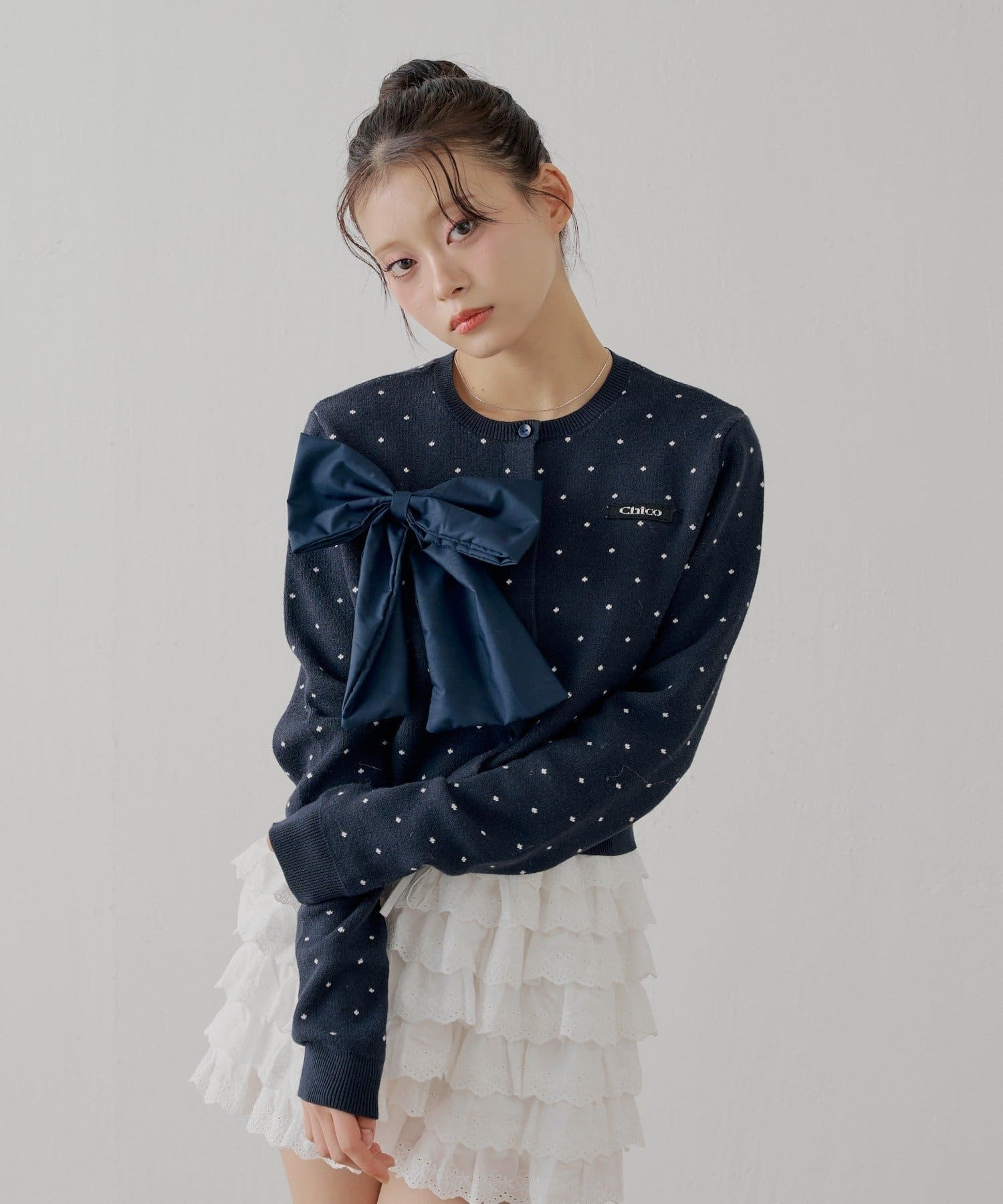 4月連線貨品 - 日本女裝緞帶針織開襟衫