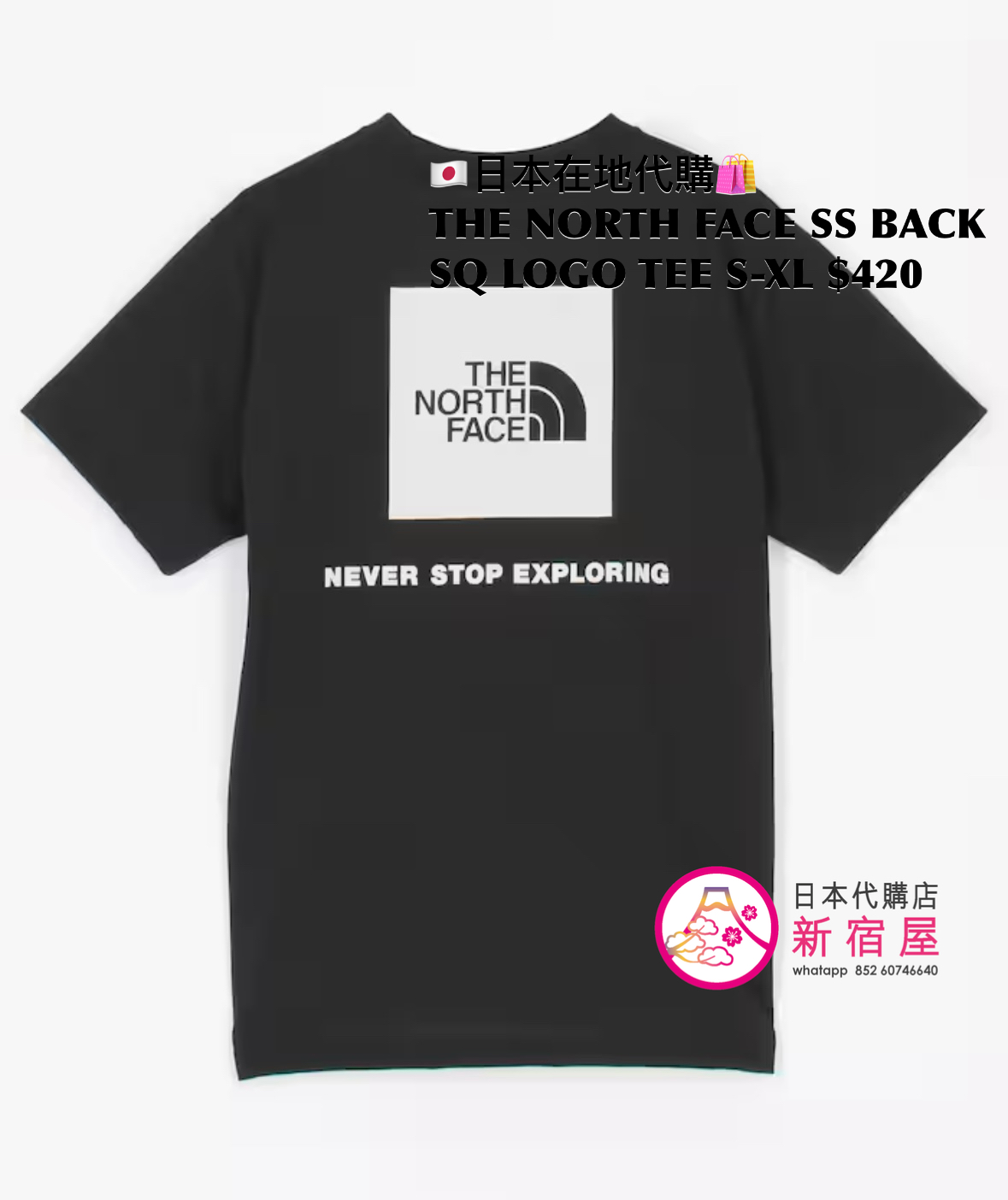 THE NORTH FACE SS BACK SQUARE LOGO T-SHIRT