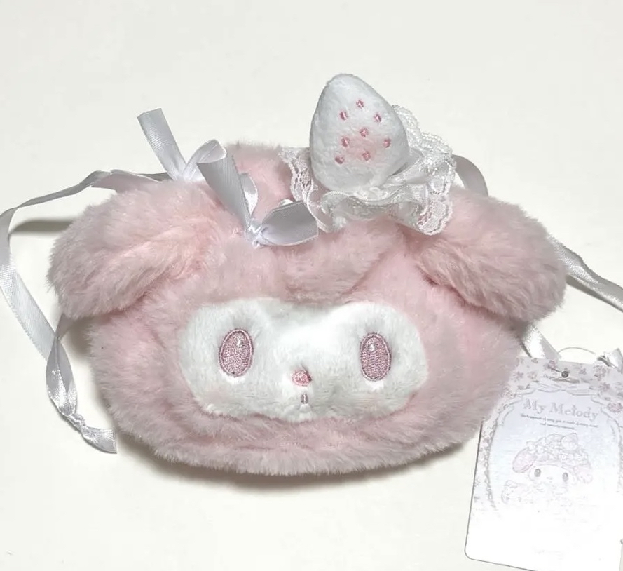 現貨｜日版 淡雪草莓系列my melody大頭索袋🍓