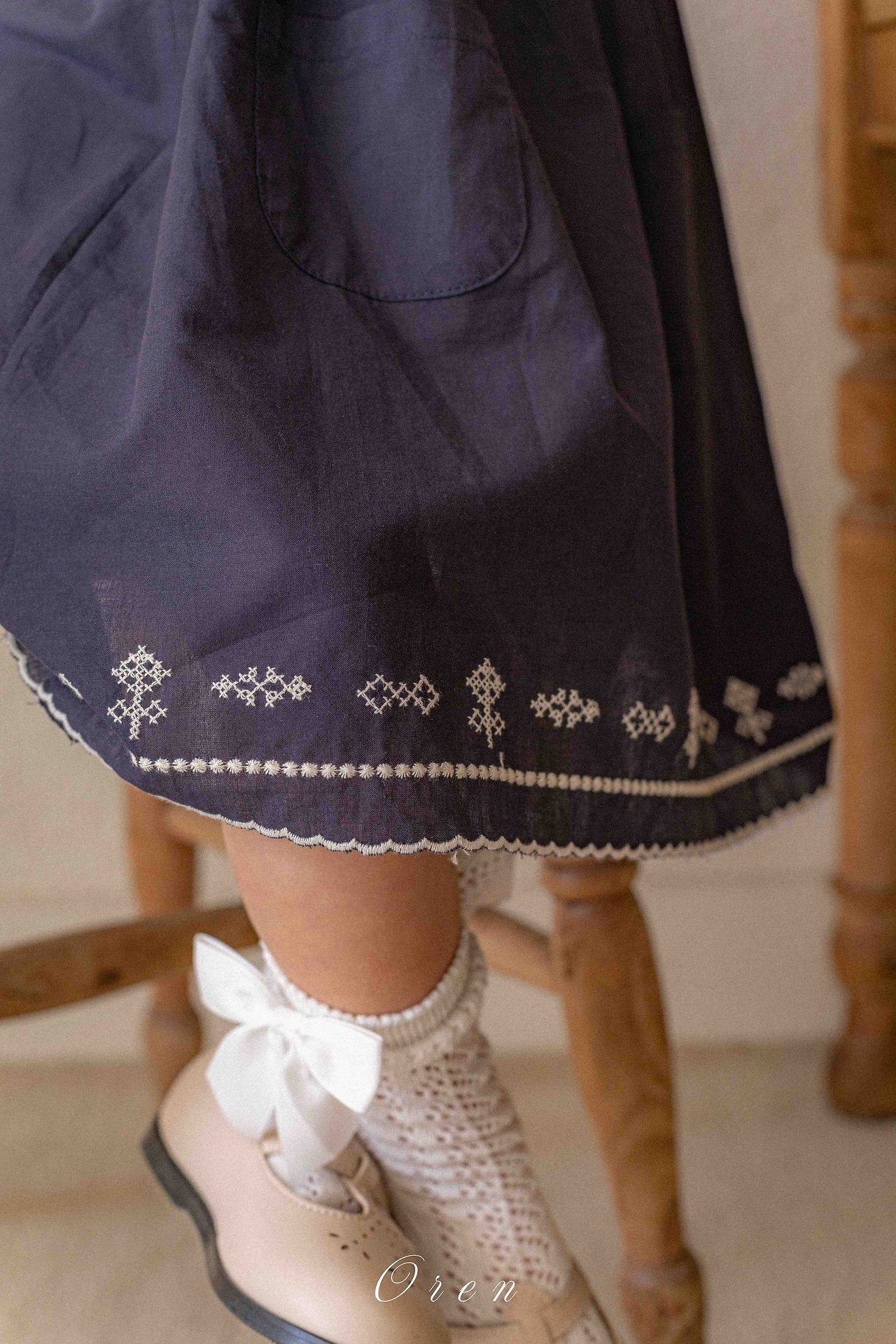 ☀️預訂 韓國直送☀️🇰🇷Oren Marinette兩色海洋風水手領刺繡短袖包屁衣/連身裙/上下套裝