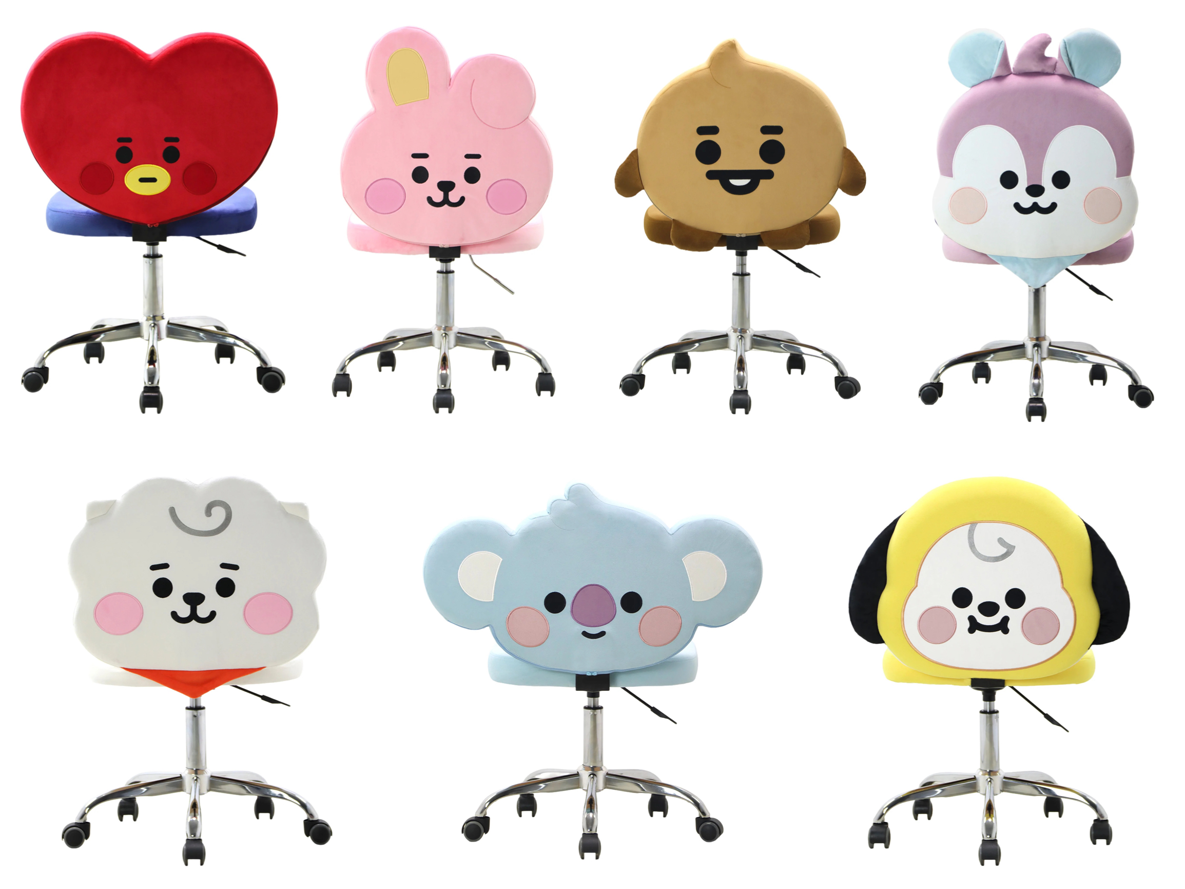 📦訂購 美國代購 Impressions Vanity Line Friends BT21 Swivel Vanity Chair 旋轉式辦公桌椅 化妝椅