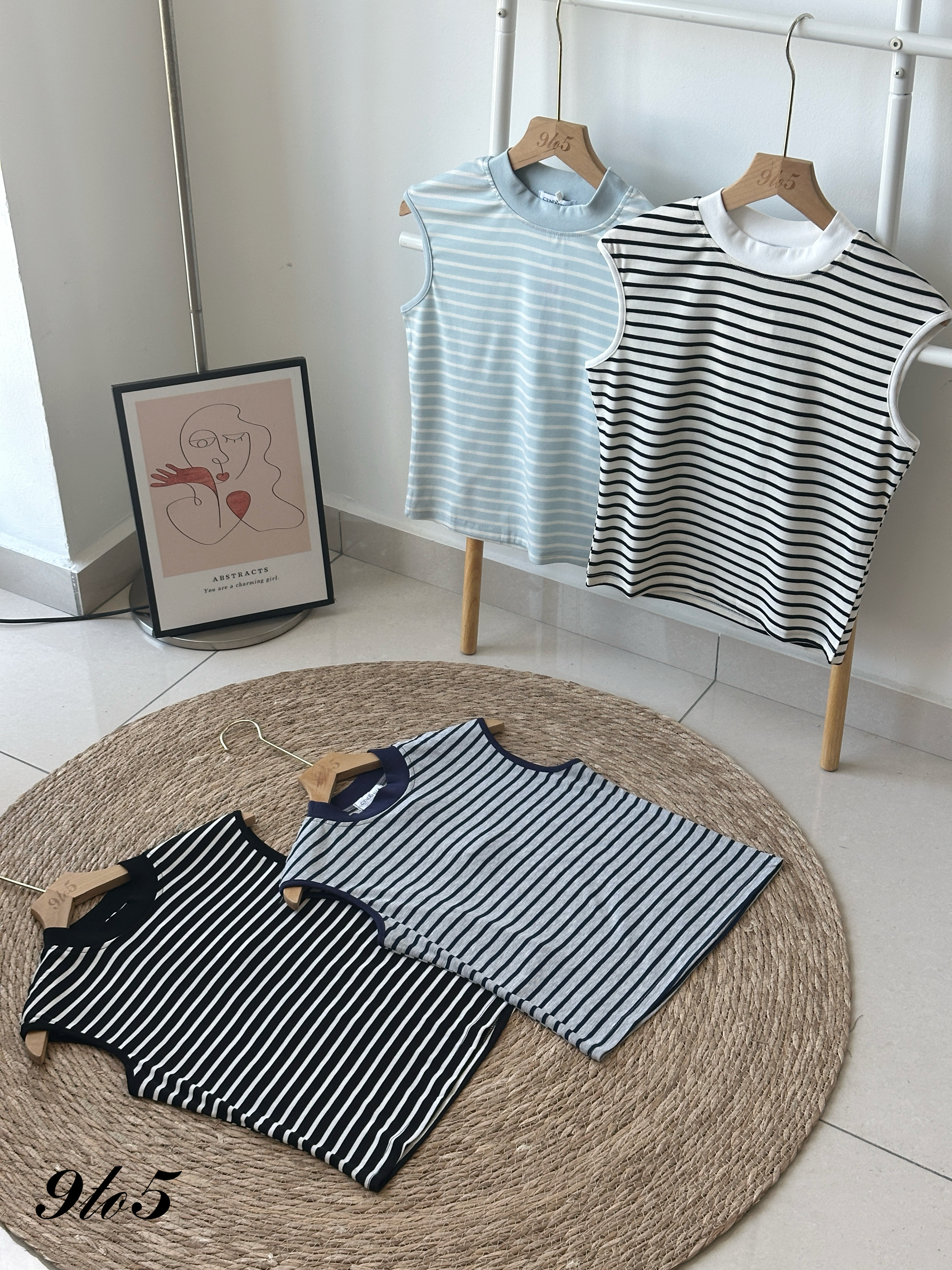 T4237 Sleeveless Stripe Top - 4 Colors 