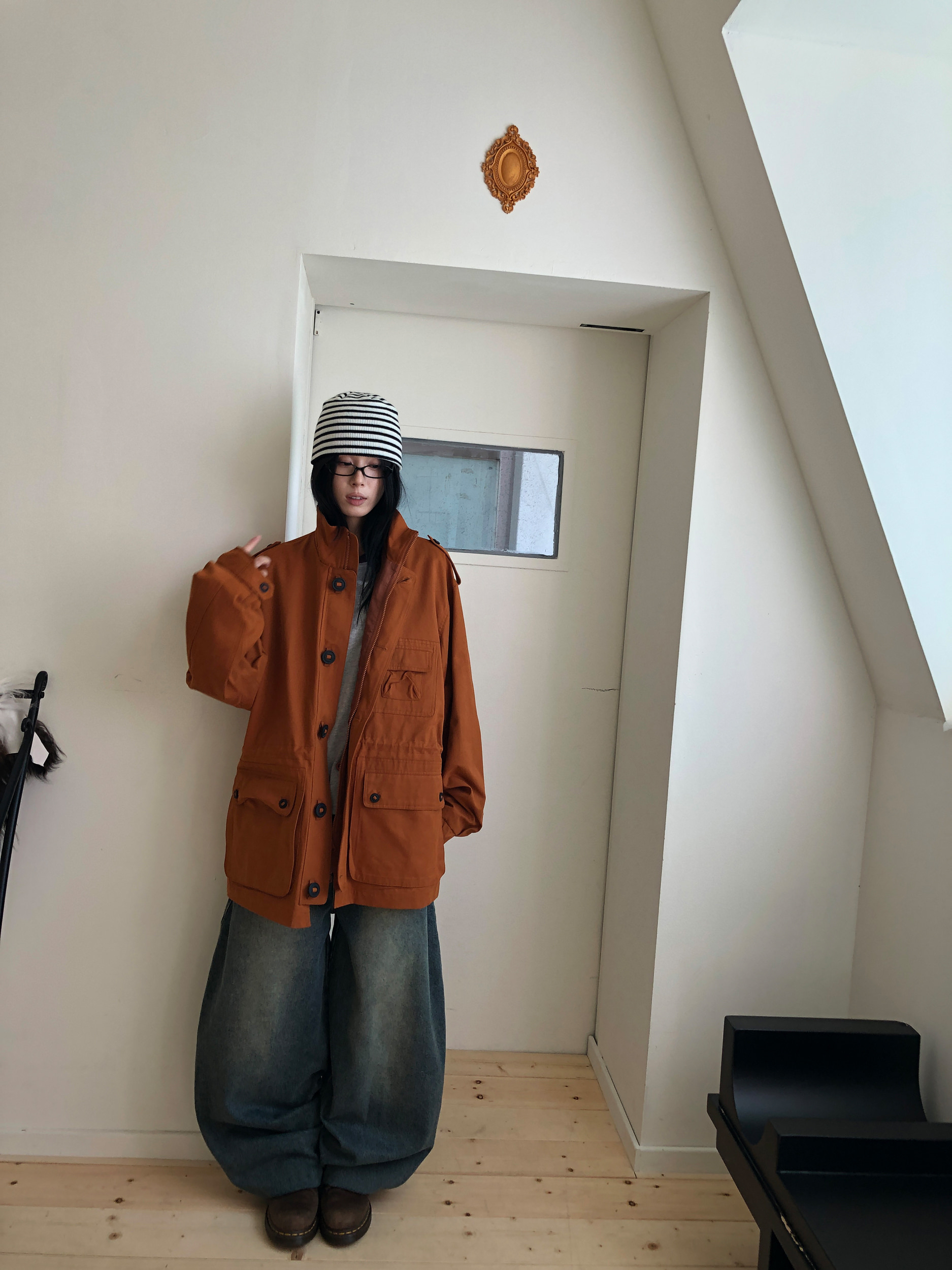 Washed Denim Balloon Pants