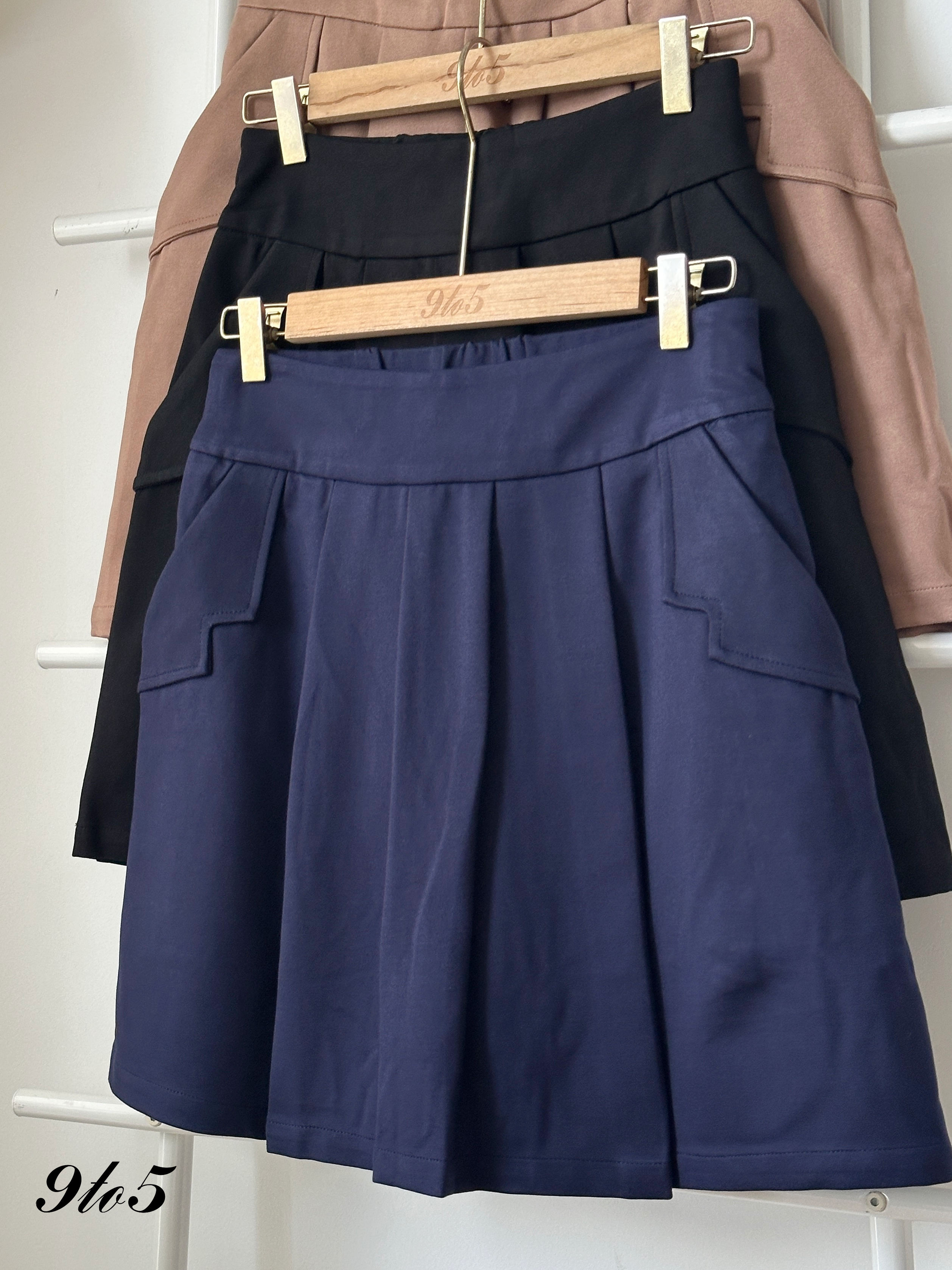 S1863 A Line Pleated Skirt - 3 Colors 