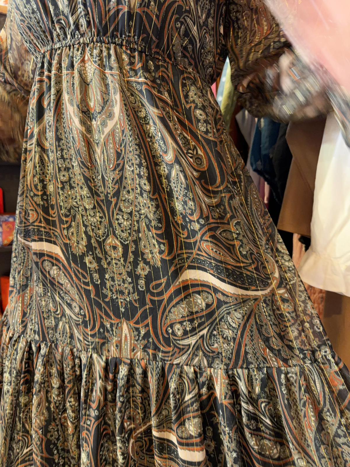 Dark Olive Green Gold lining Chiffon OP 49.5" #1365