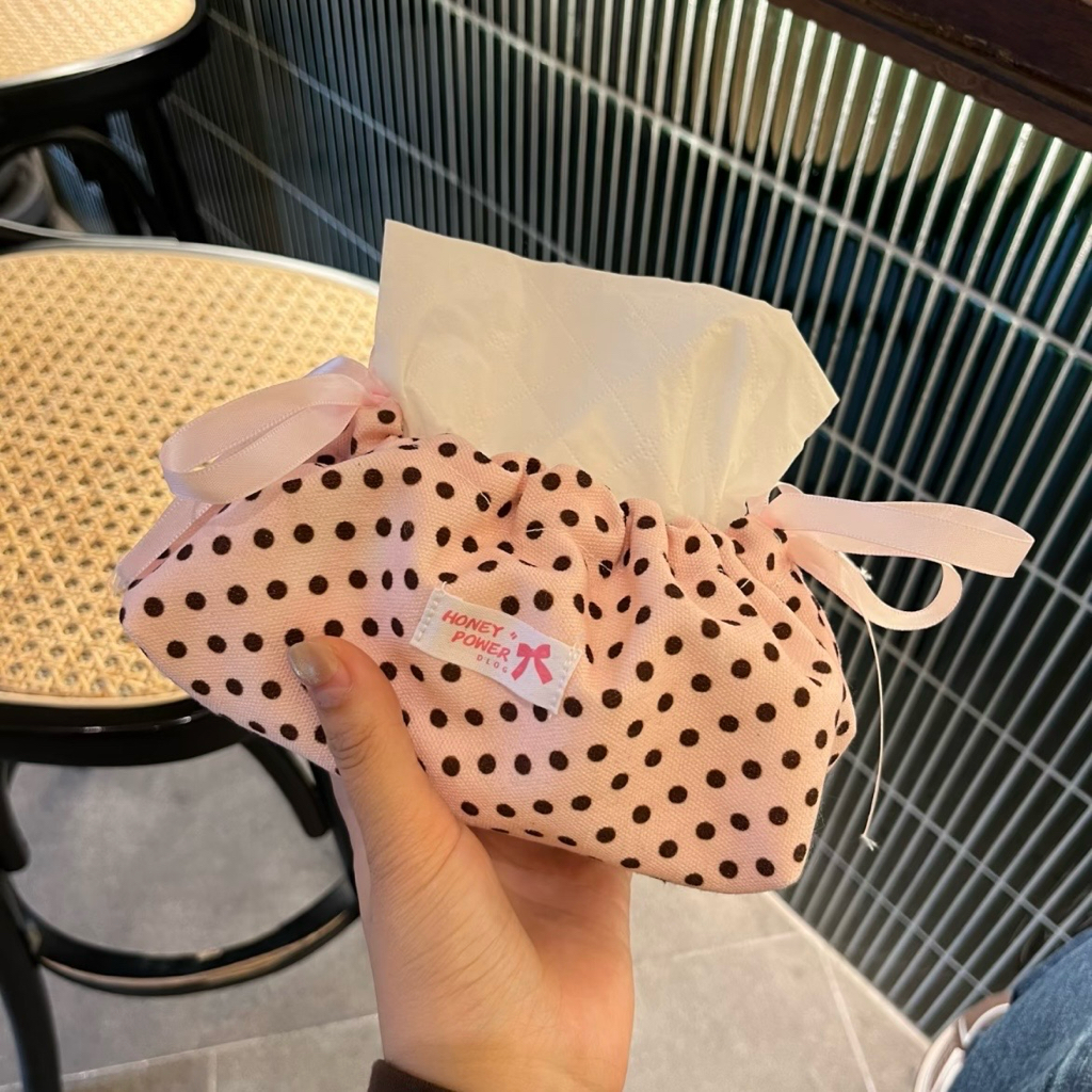 法式甜美蝴蝶結紙巾套 (波點/豹紋)