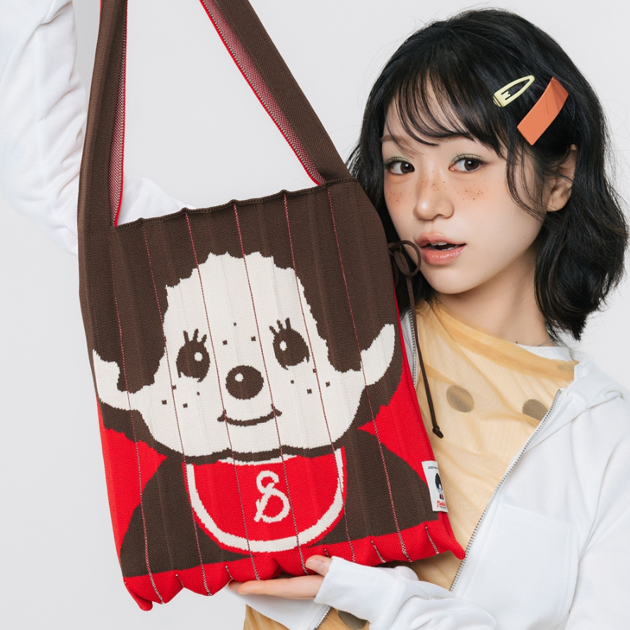[JOSEPH AND STACEY x monchichi] Lucky Pleats Knit M Monchhichi Boy Brown