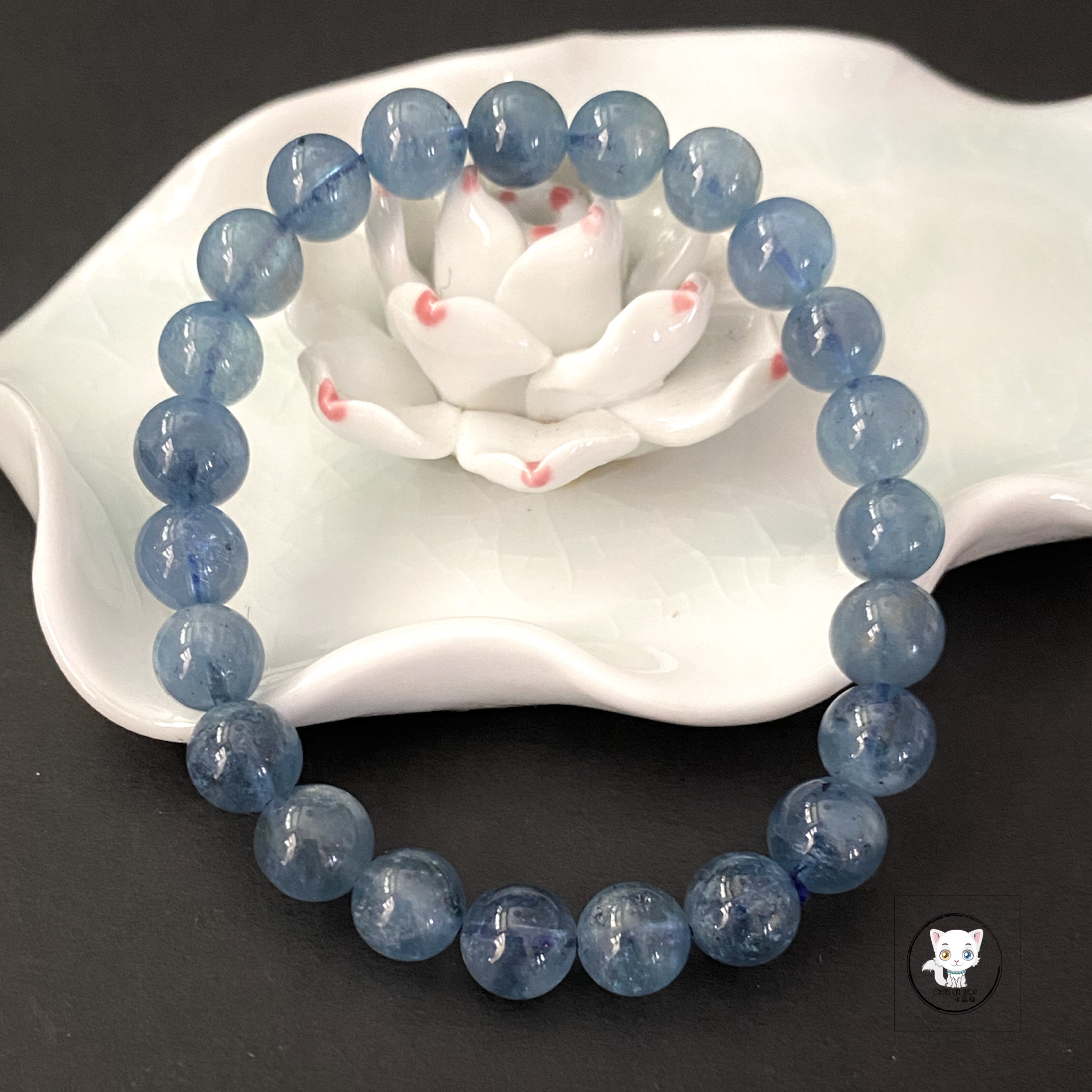 精品魔鬼海藍寶手鏈 8mm