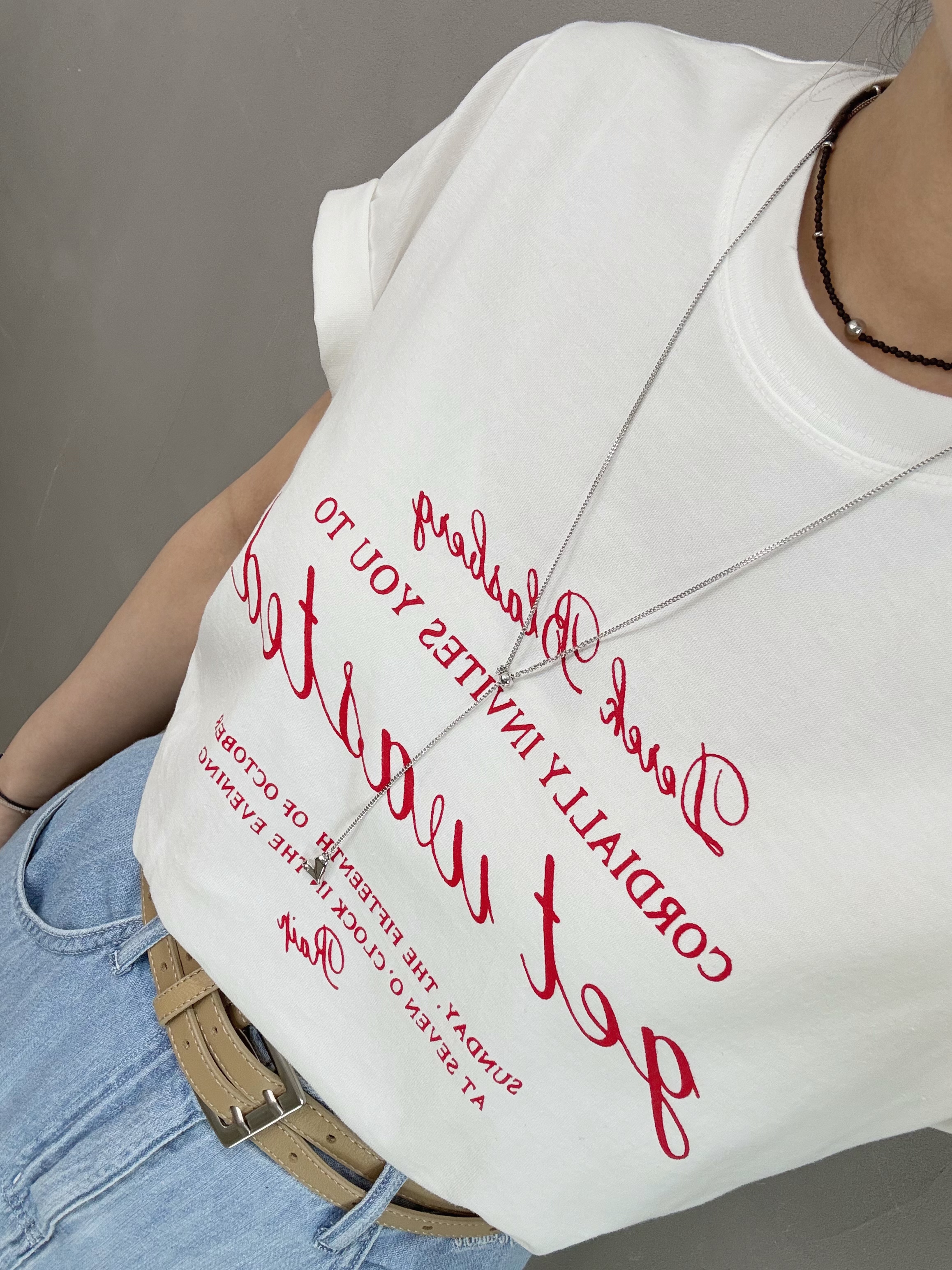 S68 撩草字英文字tee