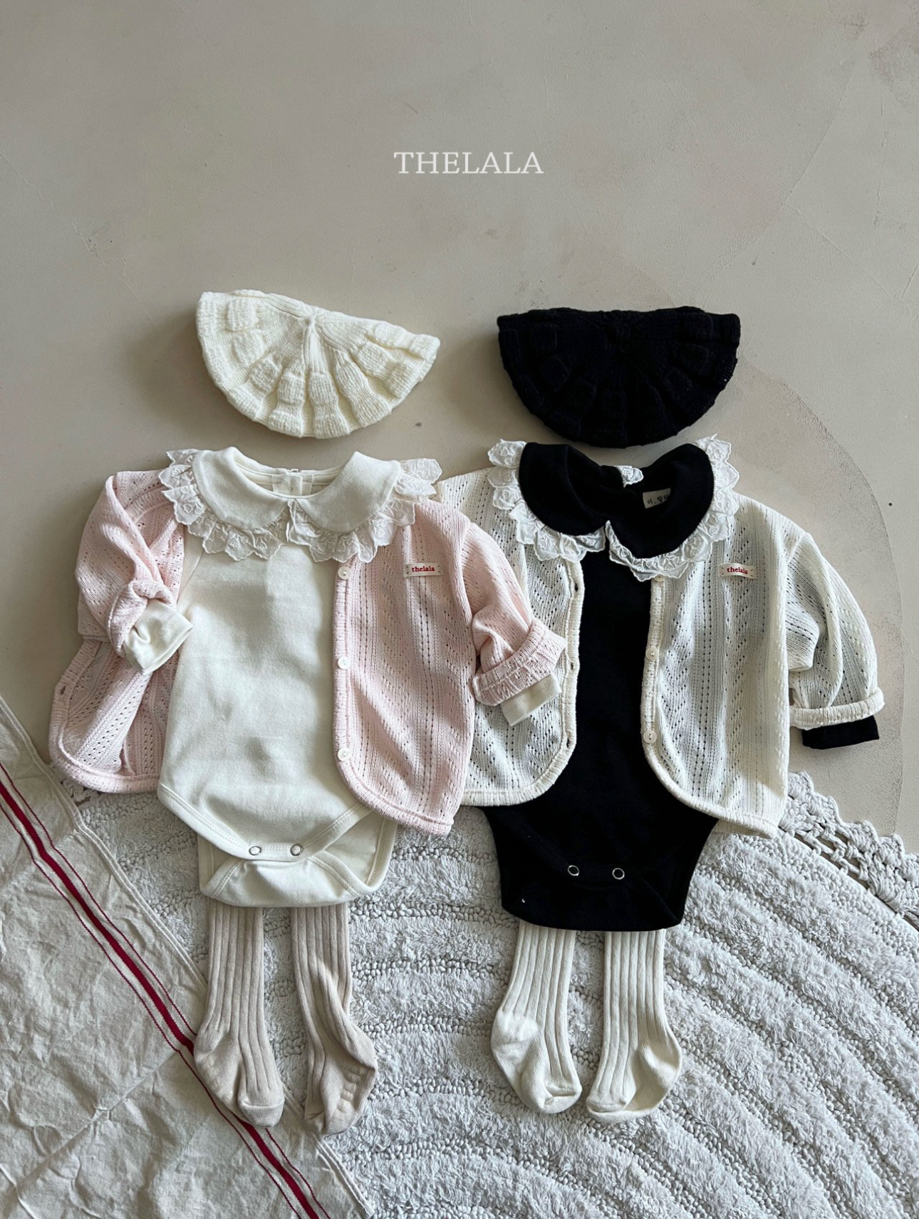 🌸預訂 韓國直送🌸🇰🇷THELALA三色輕薄標籤通花開襟外套