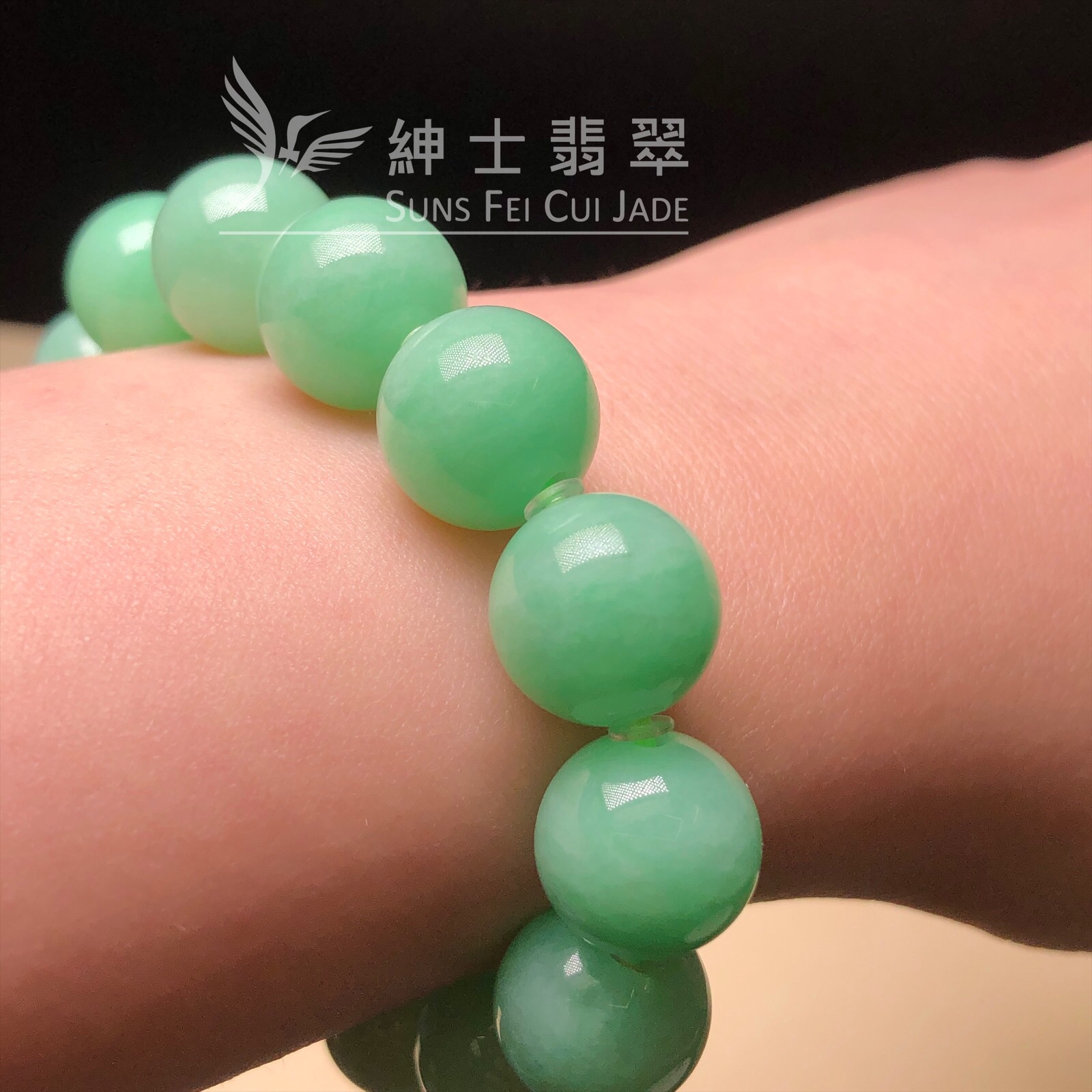 CA00785 滿綠翡翠手串12mm