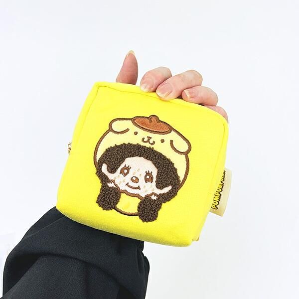 現貨｜Monchhichi x Pompompurin 布甸狗 日版 毛毛刺繡 化妝袋 (S2341107)