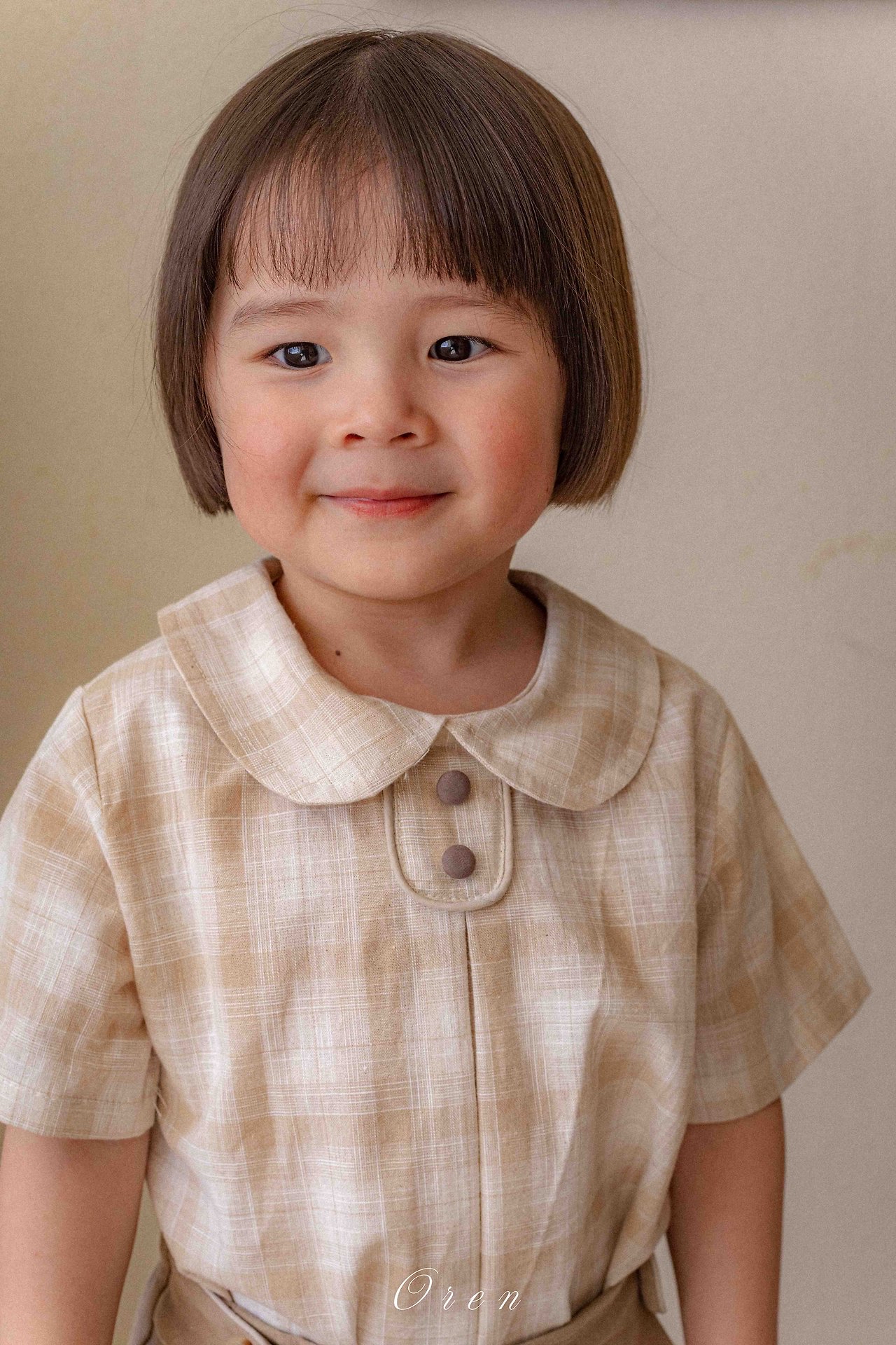 ☀️預訂 韓國直送☀️🇰🇷Oren Oliver兩色格紋純棉圓領短袖包屁衣/上下套裝