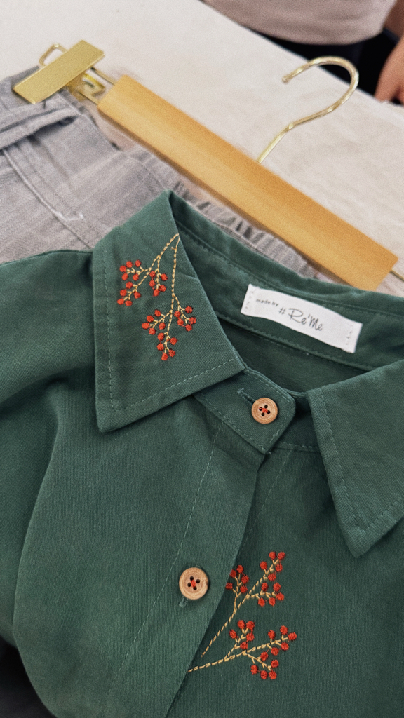 【自制限定款】 新意在枝·刺绣款白衬衫 (预购） 