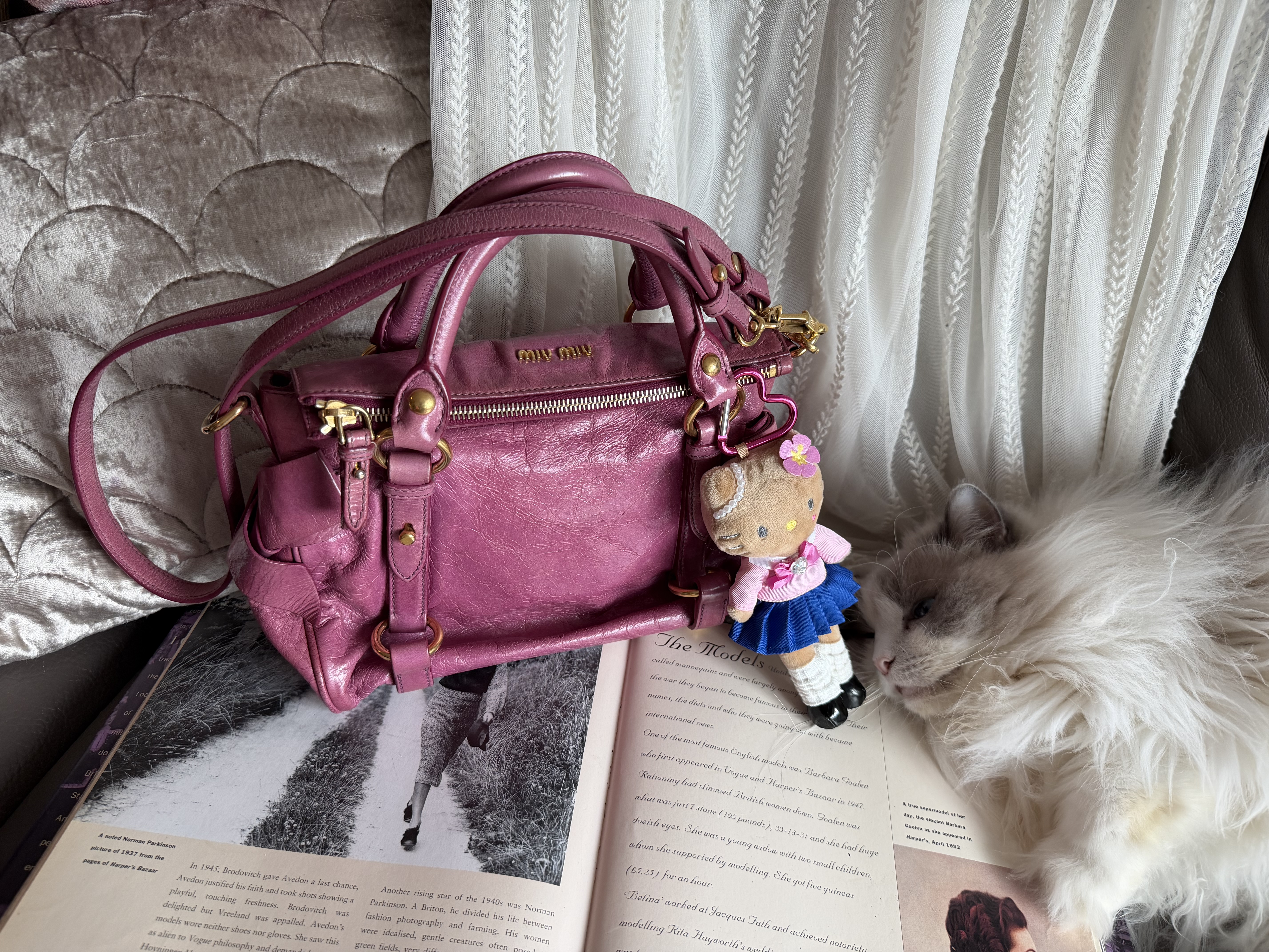 Miu miu pink vitello mini bow bag