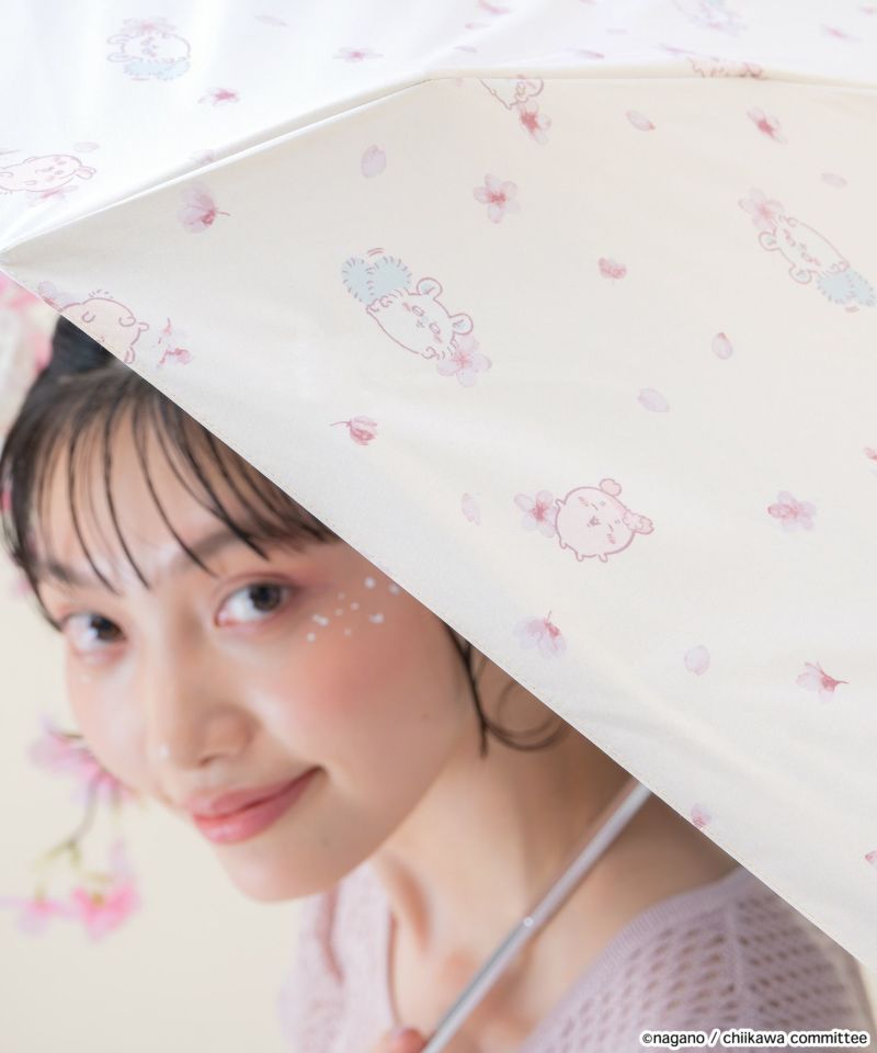 現貨🌸日本直送 | Chiikawa x Wpc.-櫻花迷你縮骨遮雨傘/100%完全遮光摺疊傘/晴雨兼用雨具[50cm]UPF50+