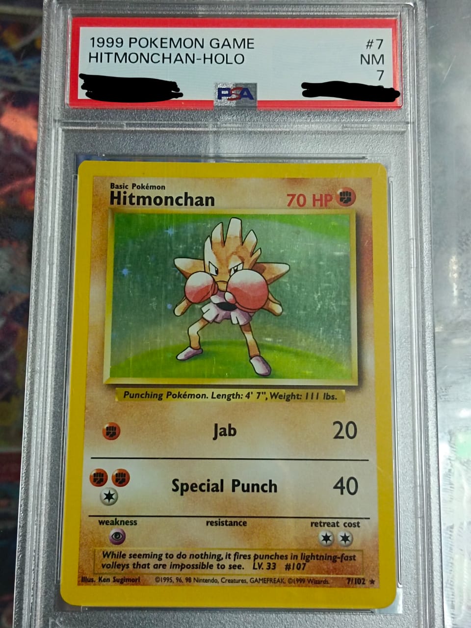 Pokemon TCG English Version - Hitmonchan-7/102 (PSA7)
