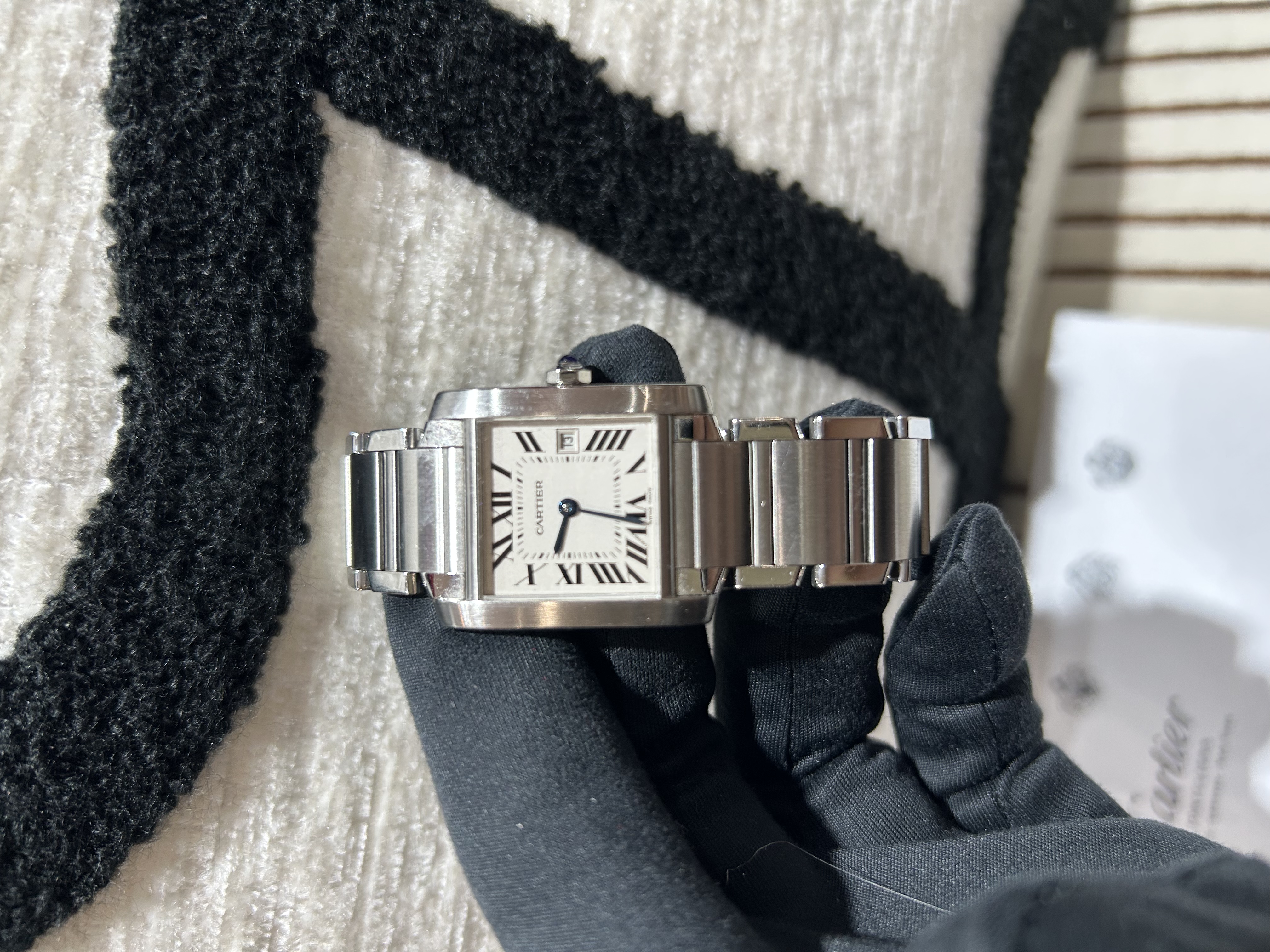 Cartier Tank Francaise Watch 中型款 100%Authentic, 95%New ✅18換電收據