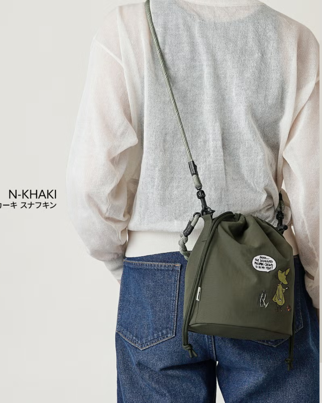 日本代購【 2026新產品 日本直送 精緻刺繡 x 實用度滿分💯 姆明家族 2Way 輕量防潑水索繩袋 Moomin 2Way Drawstring Bag • Water-Repellent Nylon 】
