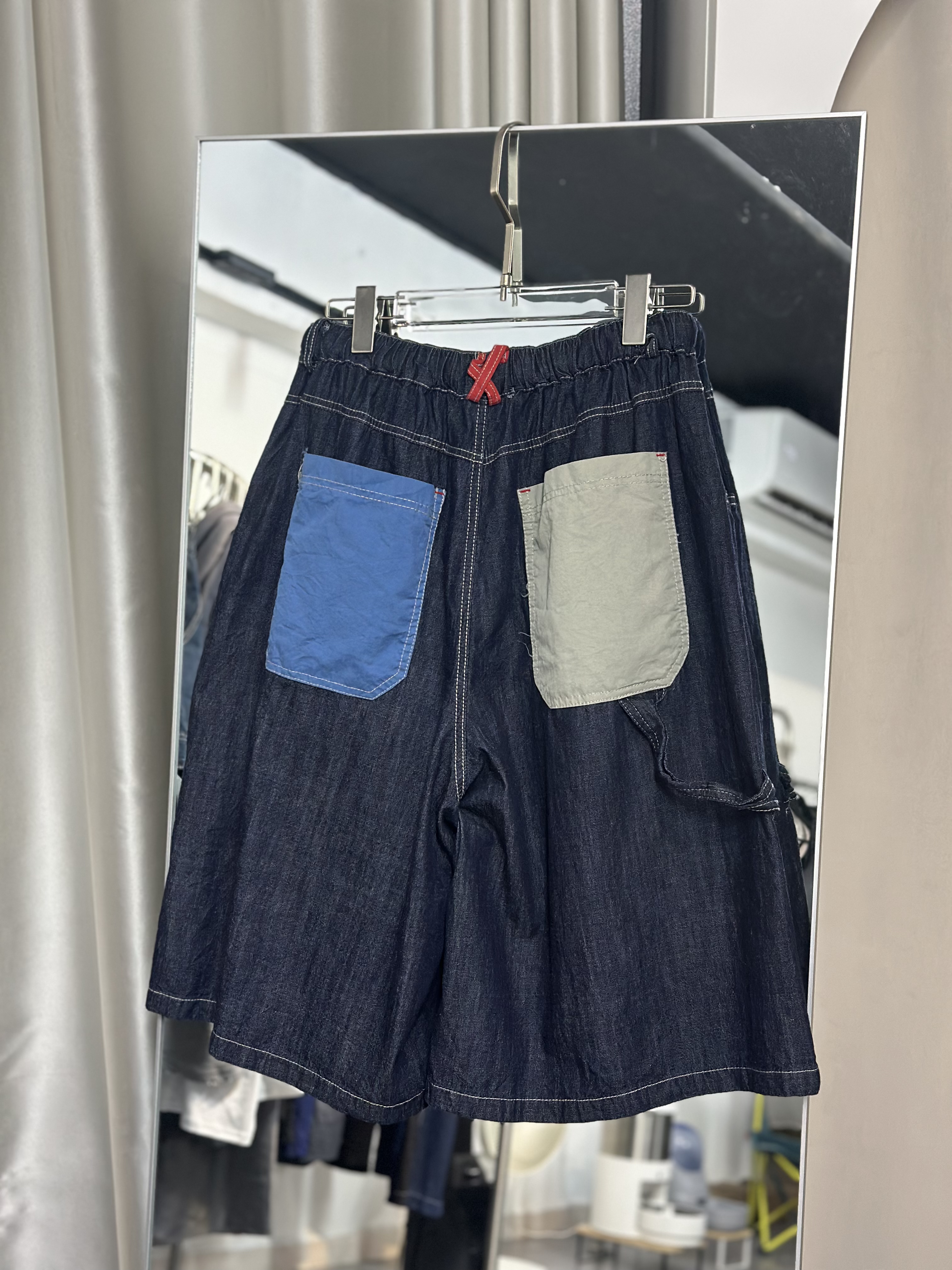 日系休閒寬鬆denim短褲
